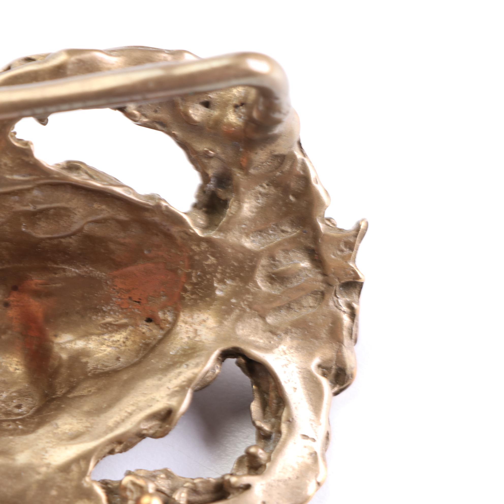 Carl Tasha Serpent and Fish Brass Belt Buckles with Other Figural Buckle