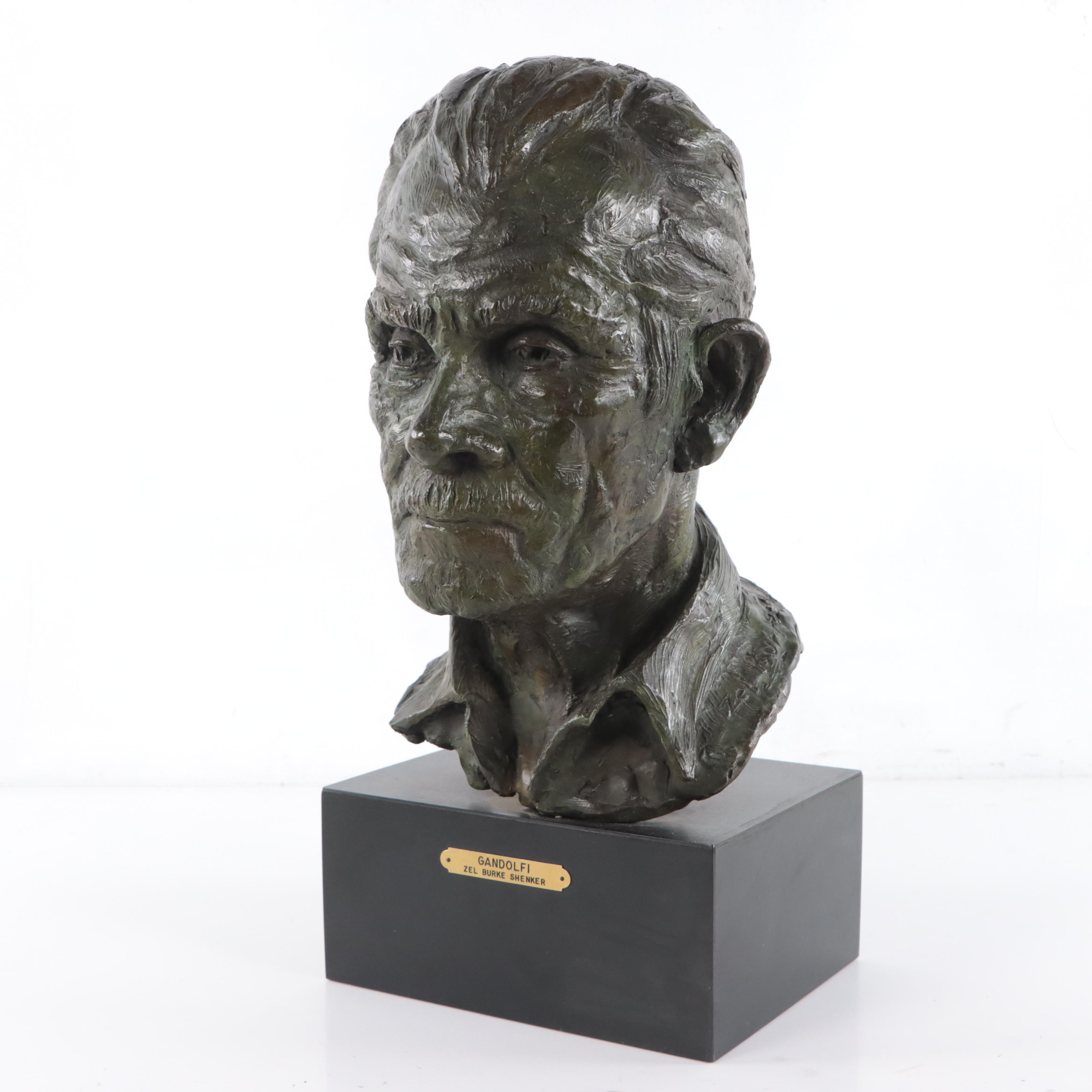 Zel Burke Shenker Bronze Male Bust "Gandolfi," 1971