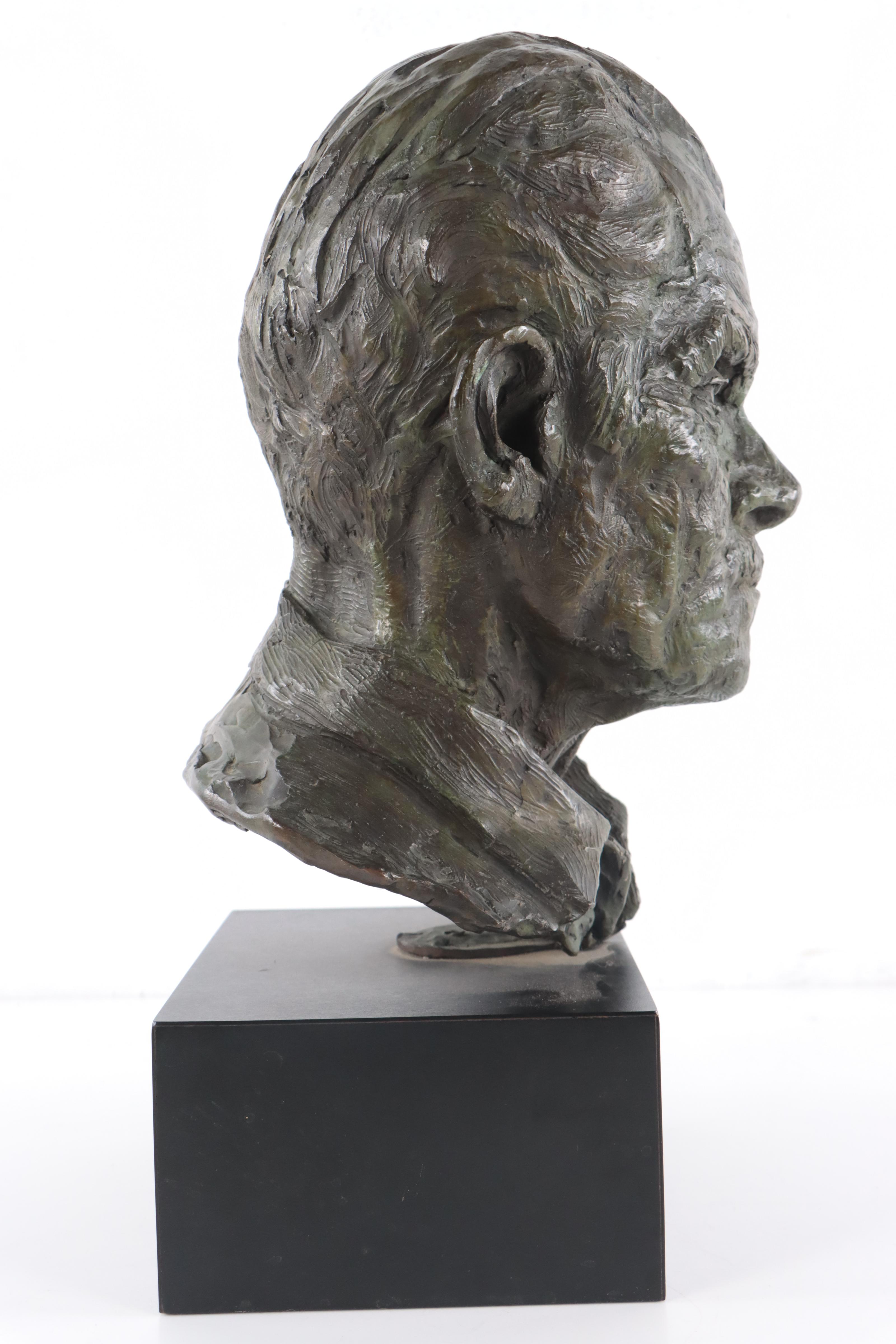 Zel Burke Shenker Bronze Male Bust "Gandolfi," 1971