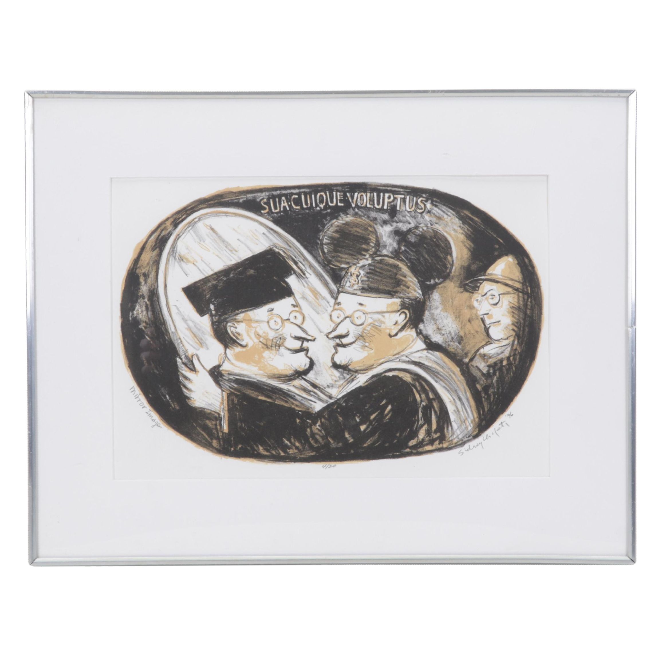 Sidney Chafetz Color Lithograph "Mirror Image," 1996