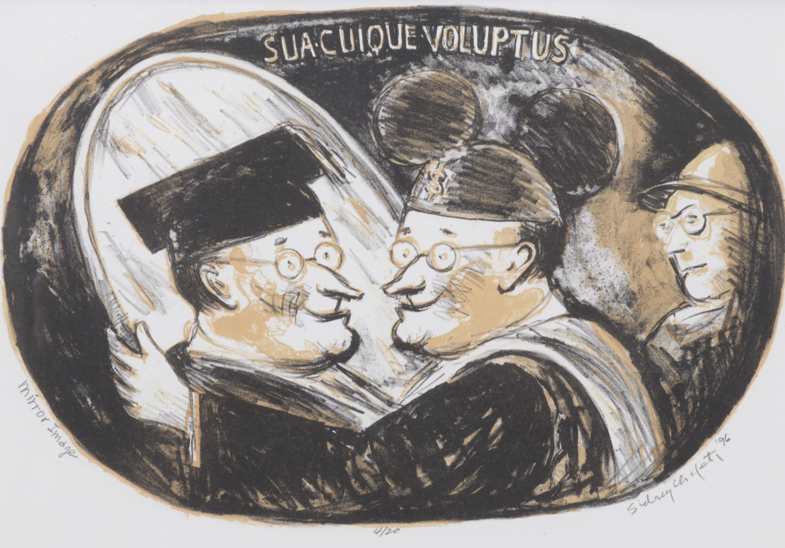 Sidney Chafetz Color Lithograph "Mirror Image," 1996