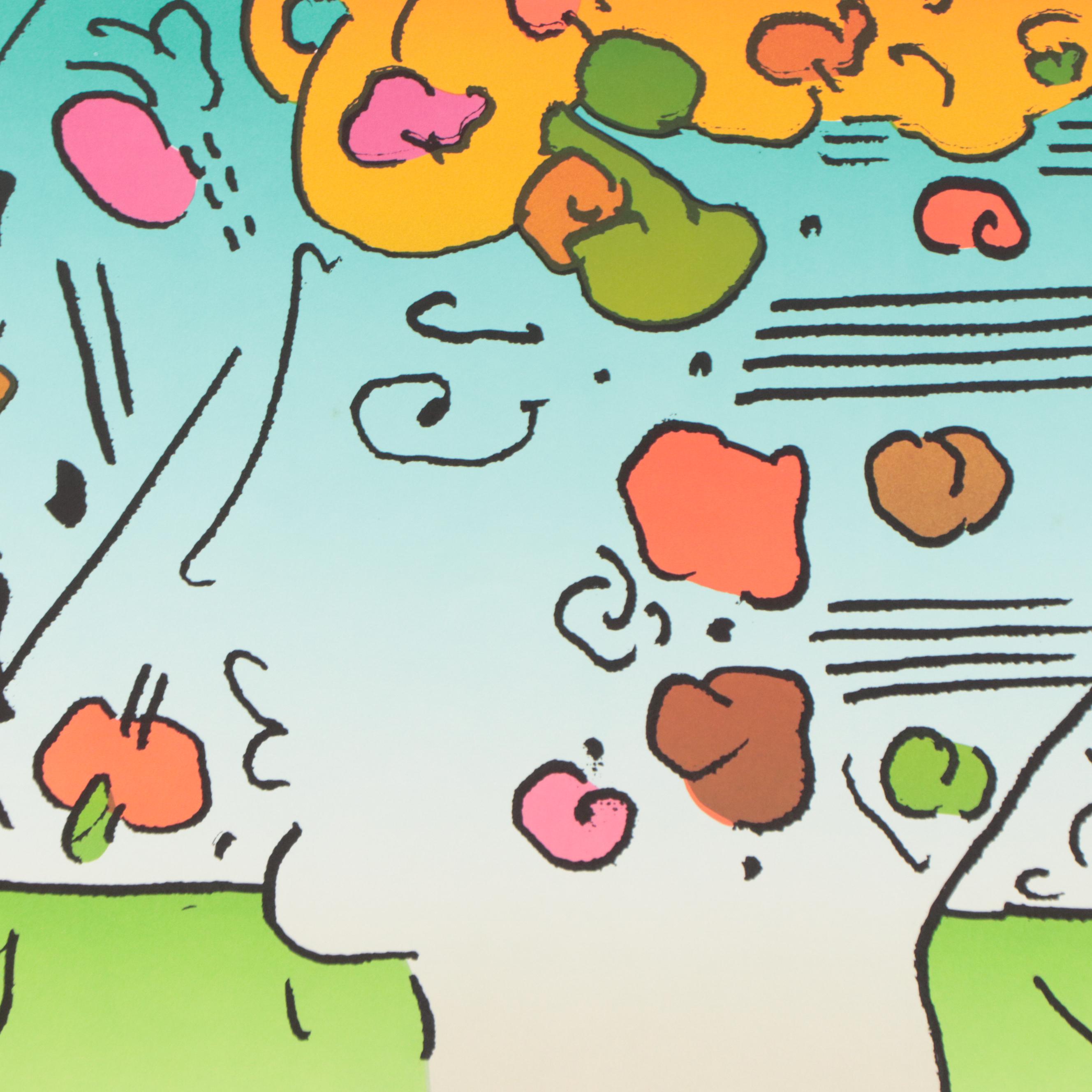 Peter Max Psychedelic Figurative Lithograph "The Dreamer," 1983