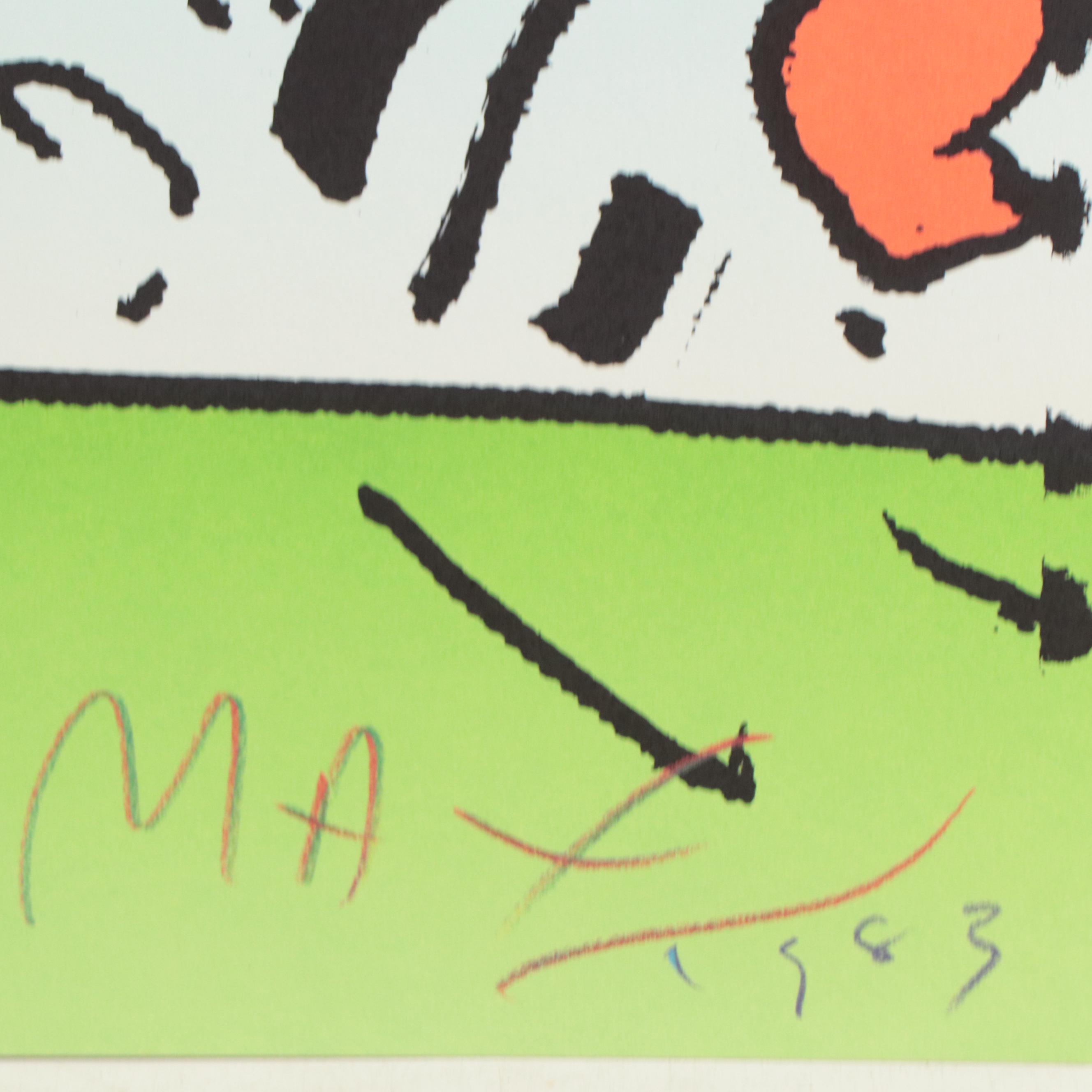 Peter Max Psychedelic Figurative Lithograph "The Dreamer," 1983