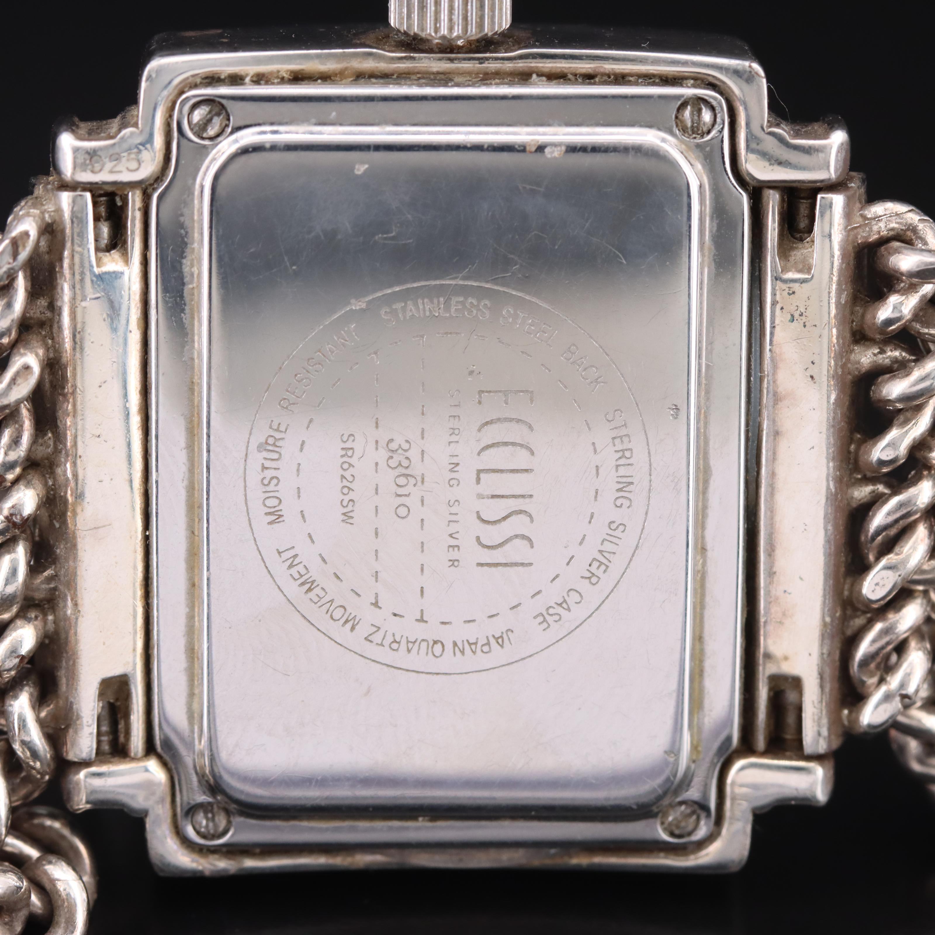 Sterling and Stainless Steel Ecclissi Mother-of-Pearl Dial Watch