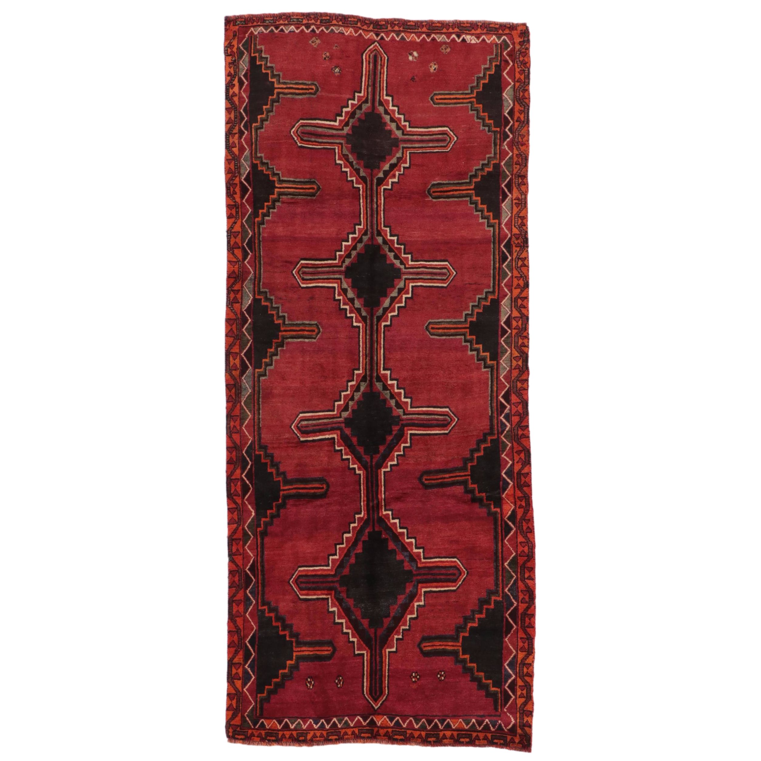 4'3 x 10'2 Hand-Knotted Persian Shiraz Long Rug