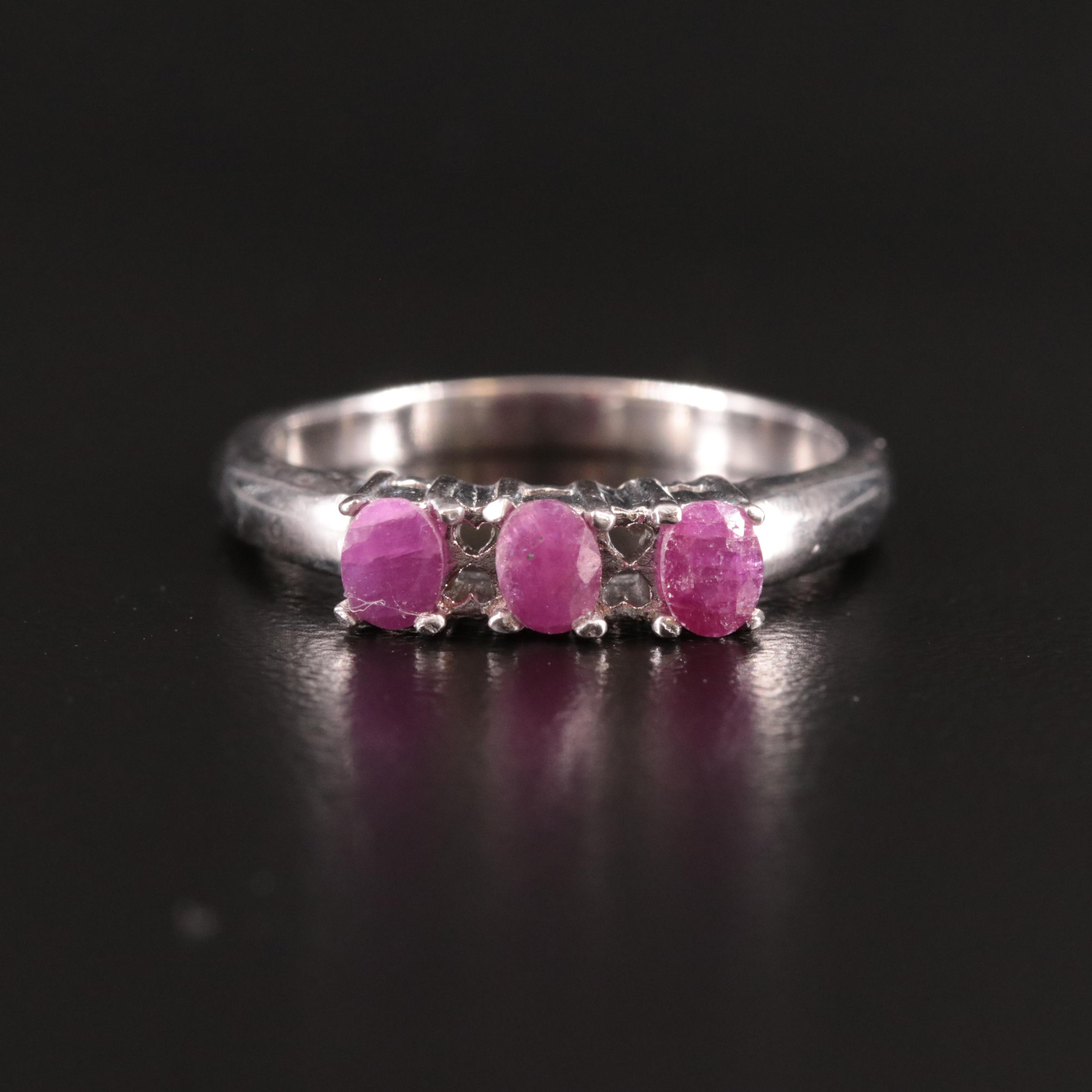 Sterling Ruby Three Stone Ring