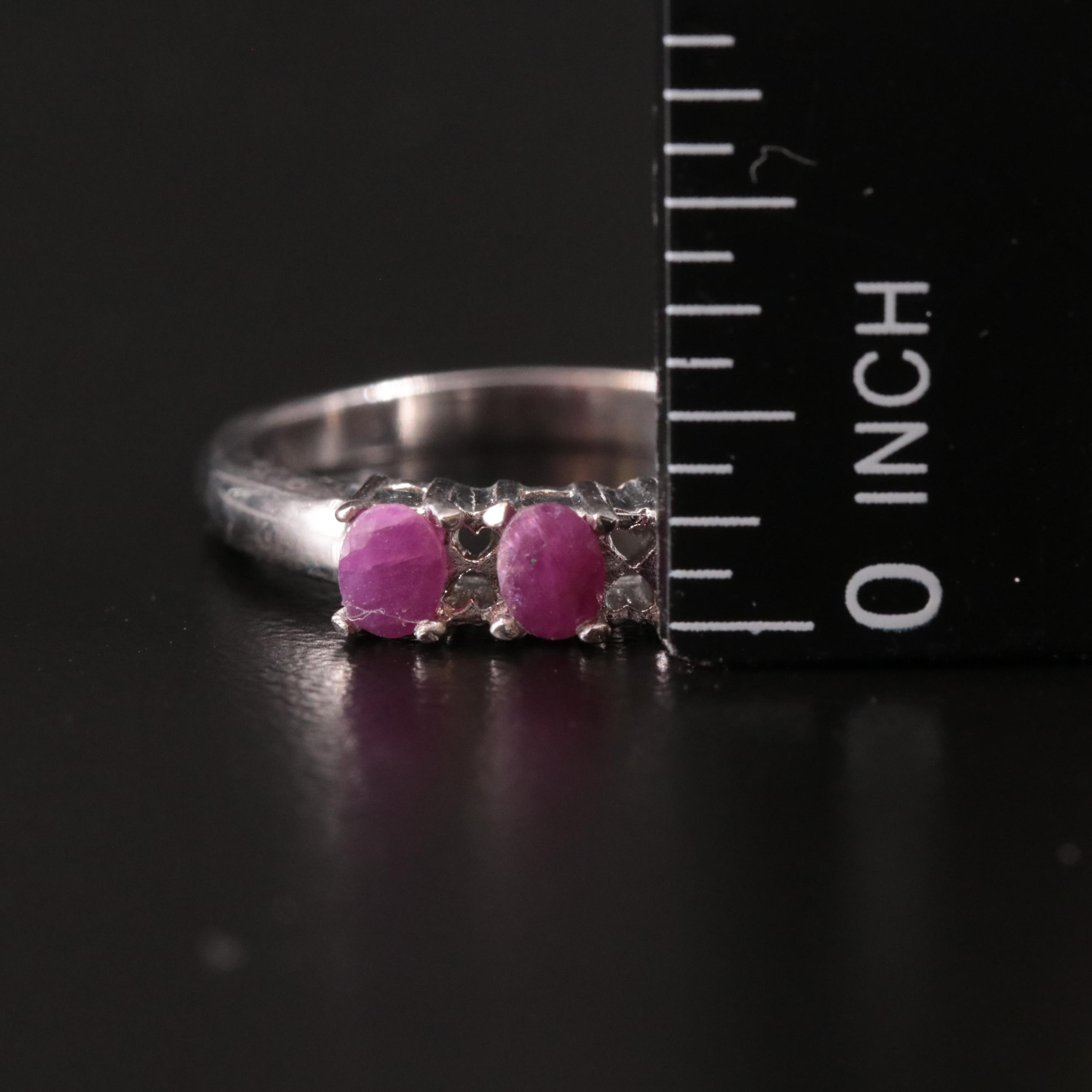Sterling Ruby Three Stone Ring