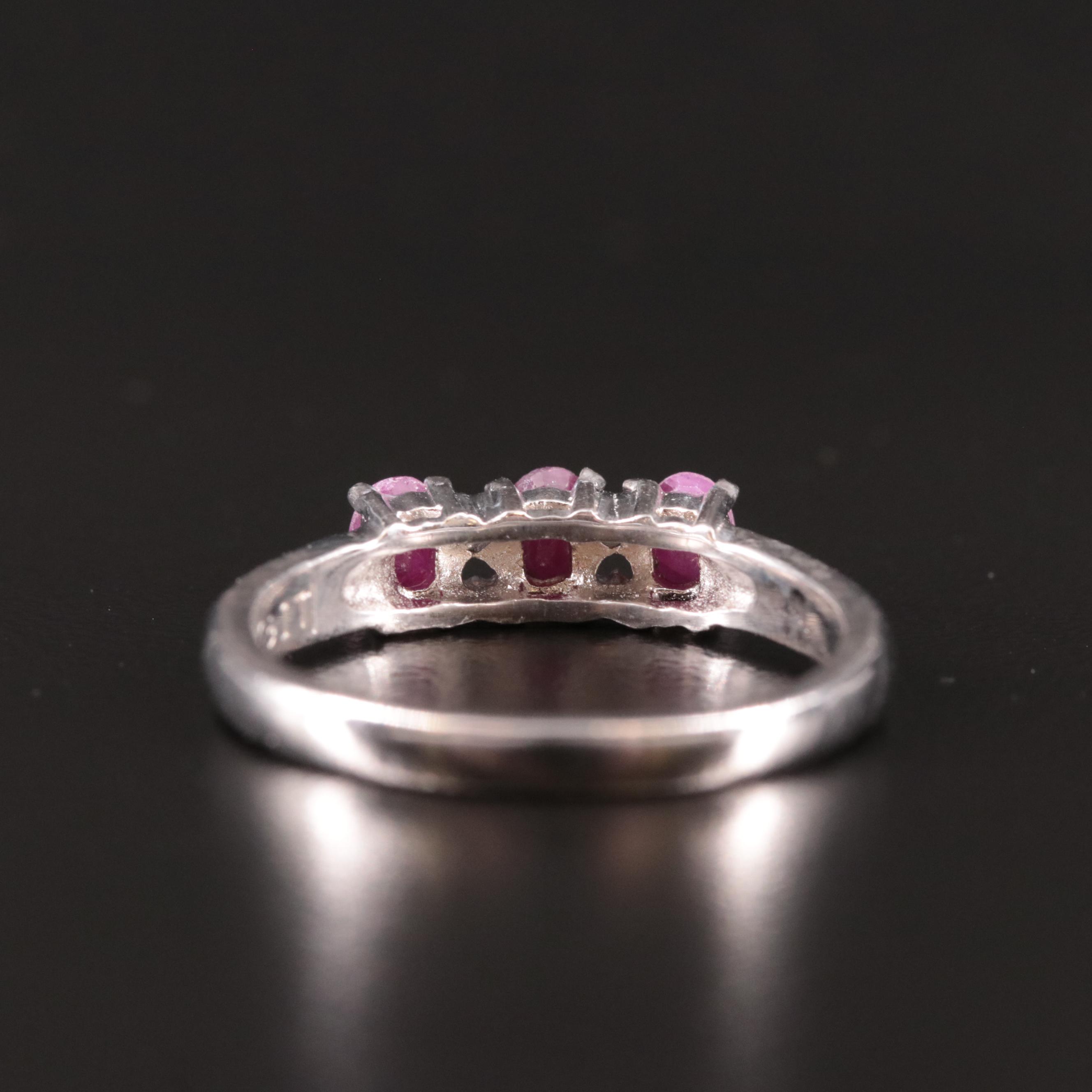 Sterling Ruby Three Stone Ring