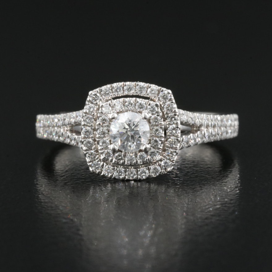 14K 0.56 CTW Diamond Cluster Ring