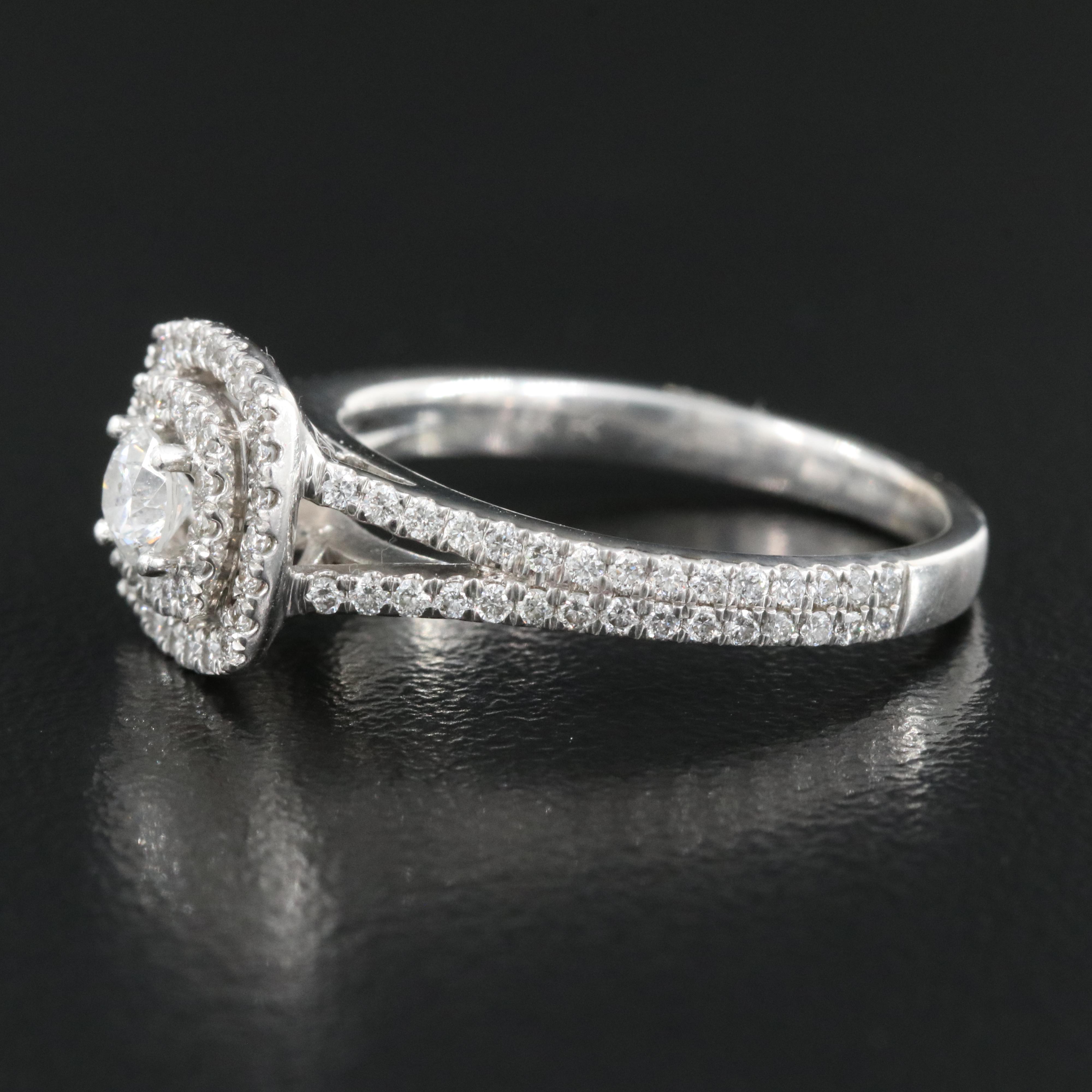 14K 0.56 CTW Diamond Cluster Ring