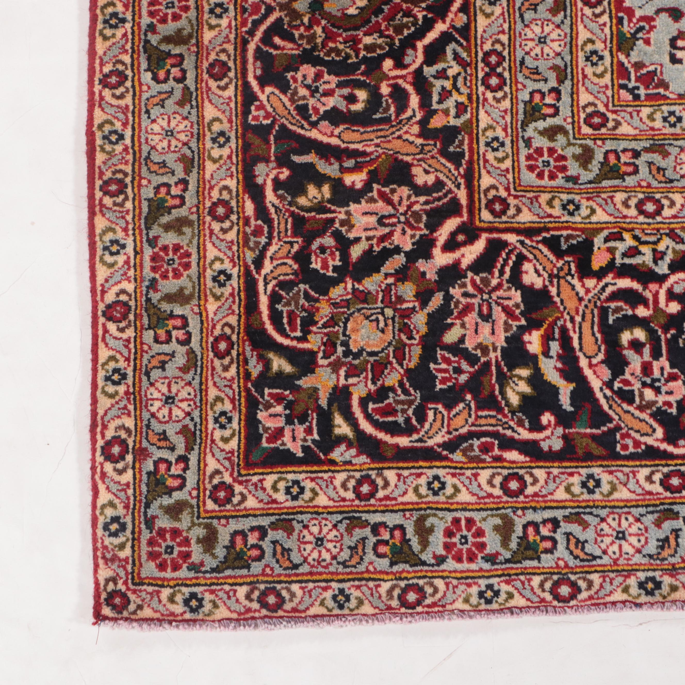 9'9 x 12'11 Hand-Knotted Persian Kashan Area Rug