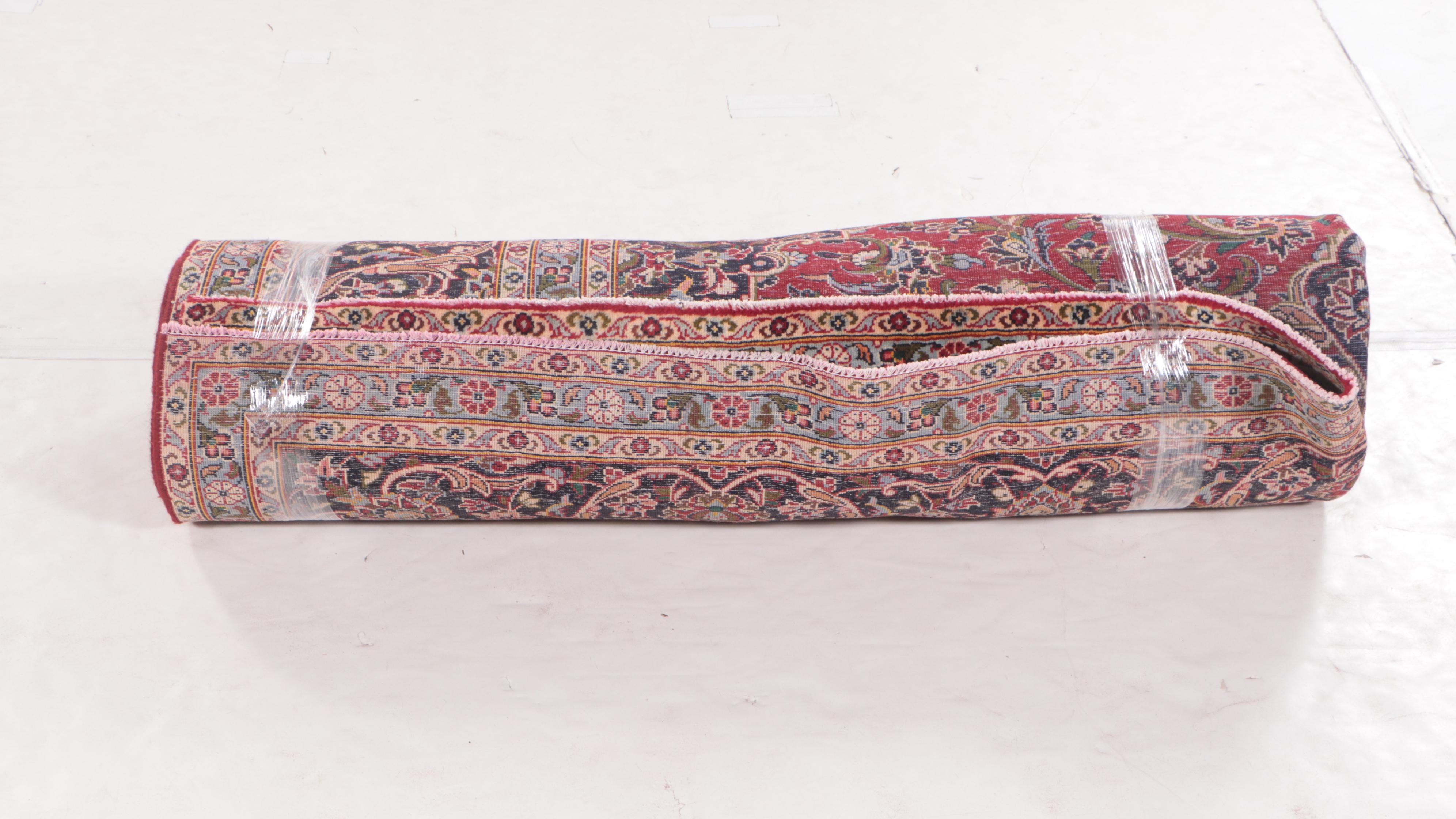 9'9 x 12'11 Hand-Knotted Persian Kashan Area Rug