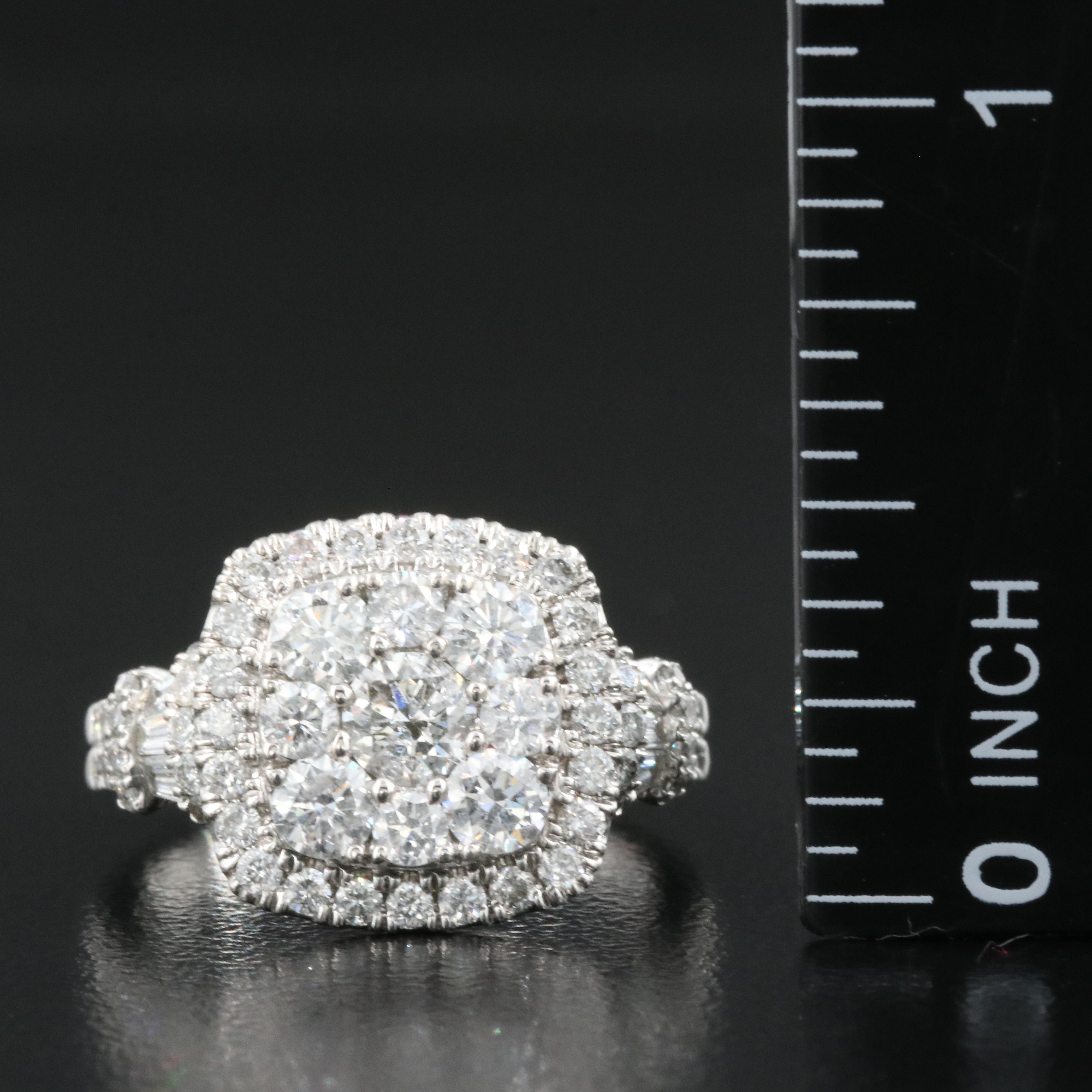 14K 0.95 CTW Diamond Cluster Ring