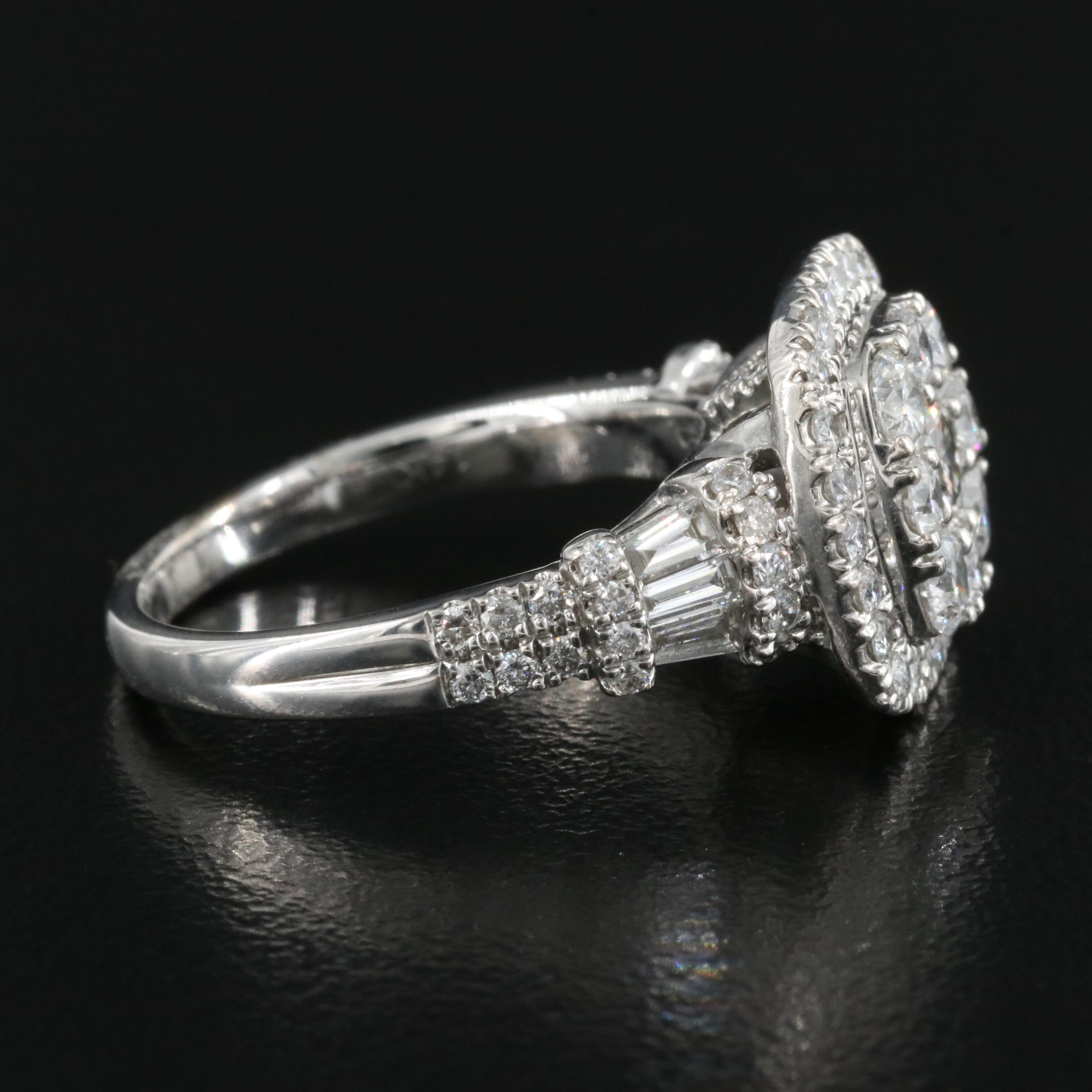14K 0.95 CTW Diamond Cluster Ring