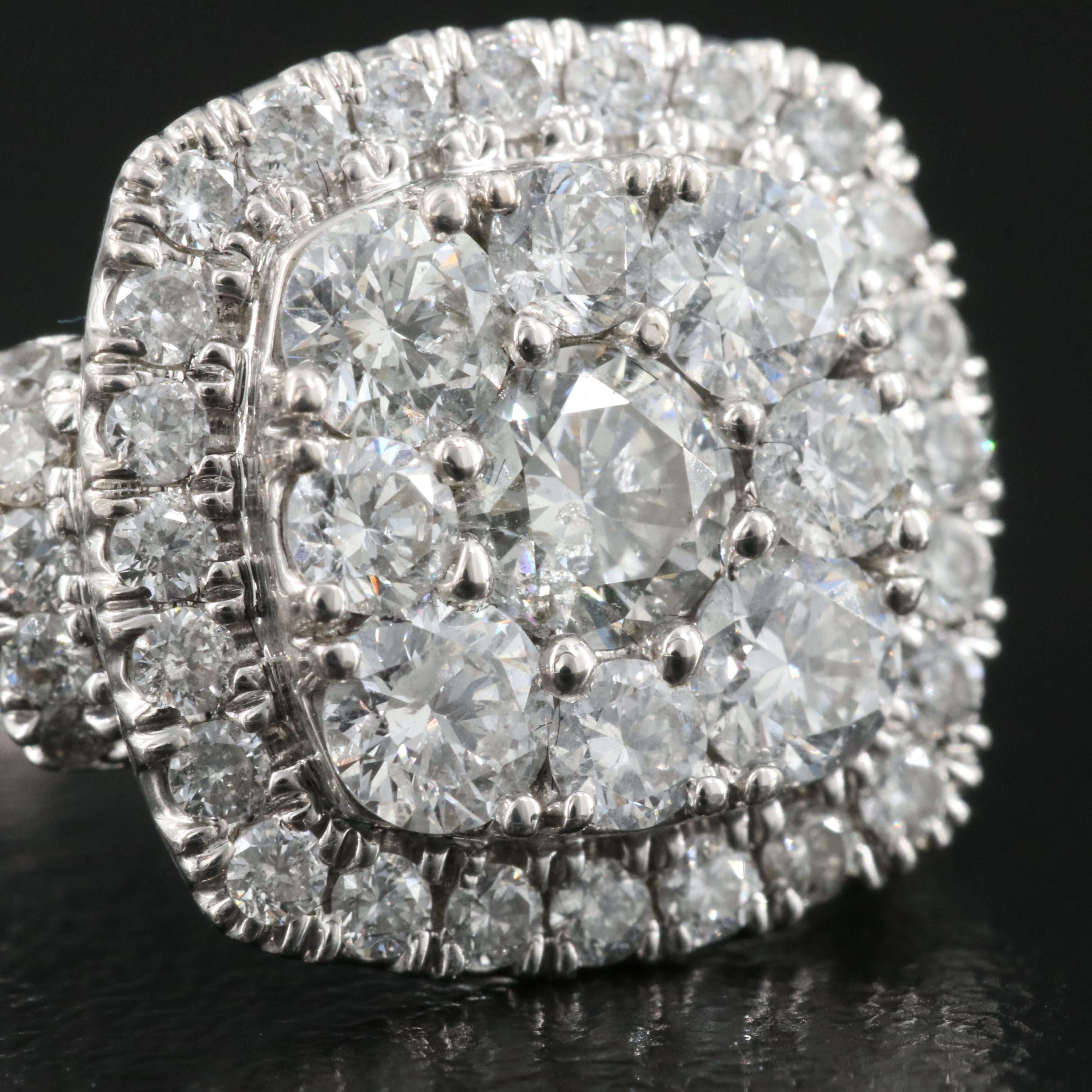 14K 0.95 CTW Diamond Cluster Ring