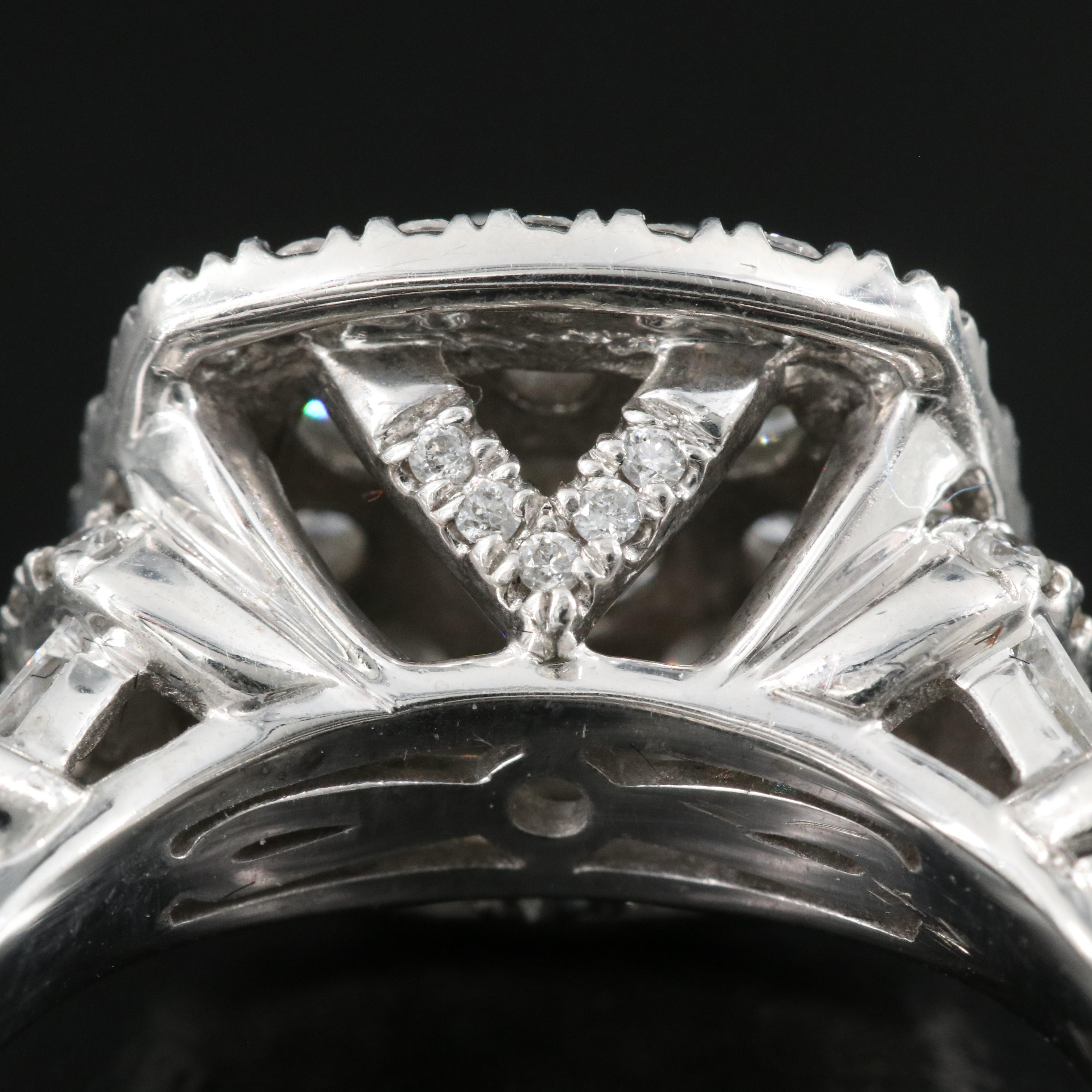 14K 0.95 CTW Diamond Cluster Ring