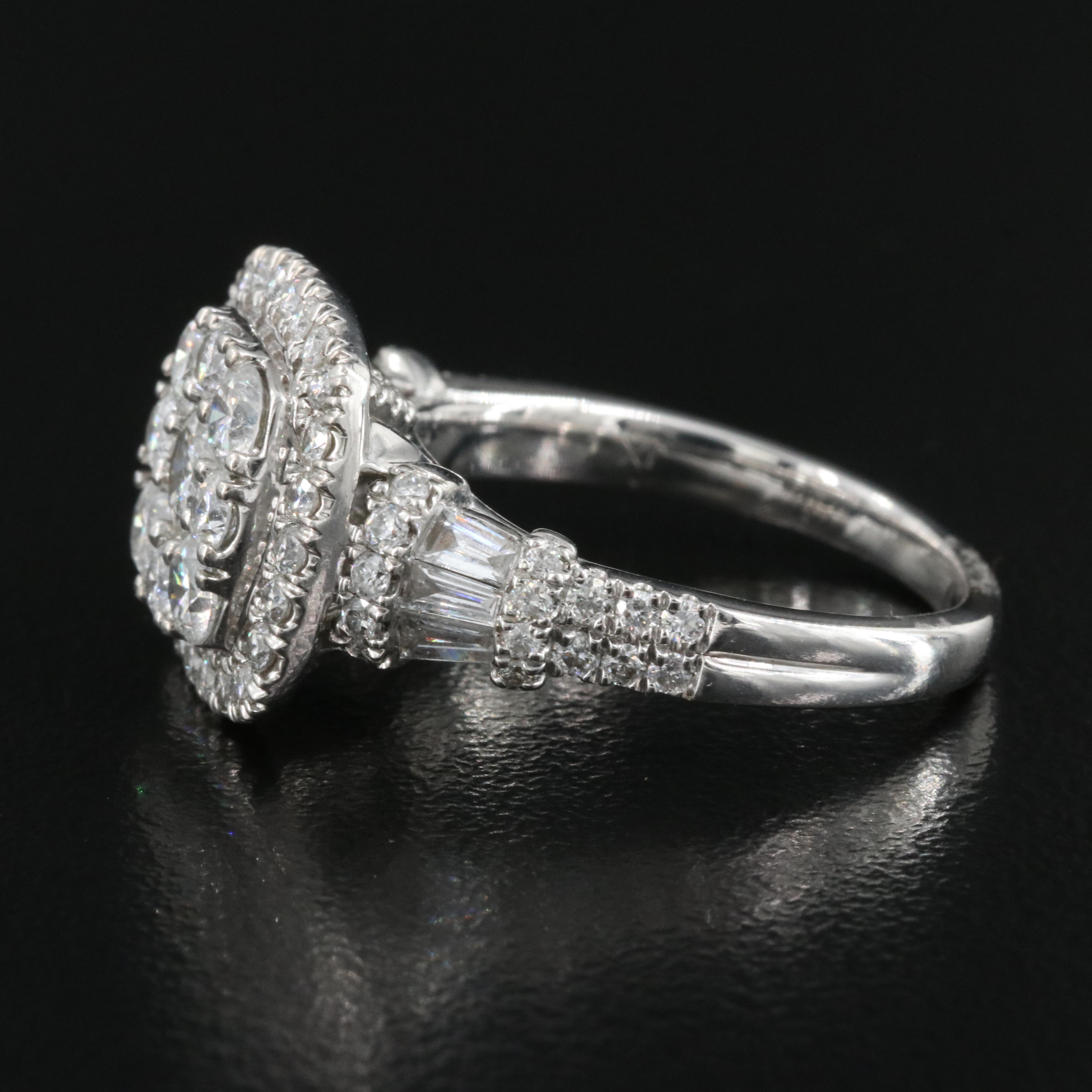 14K 0.95 CTW Diamond Cluster Ring