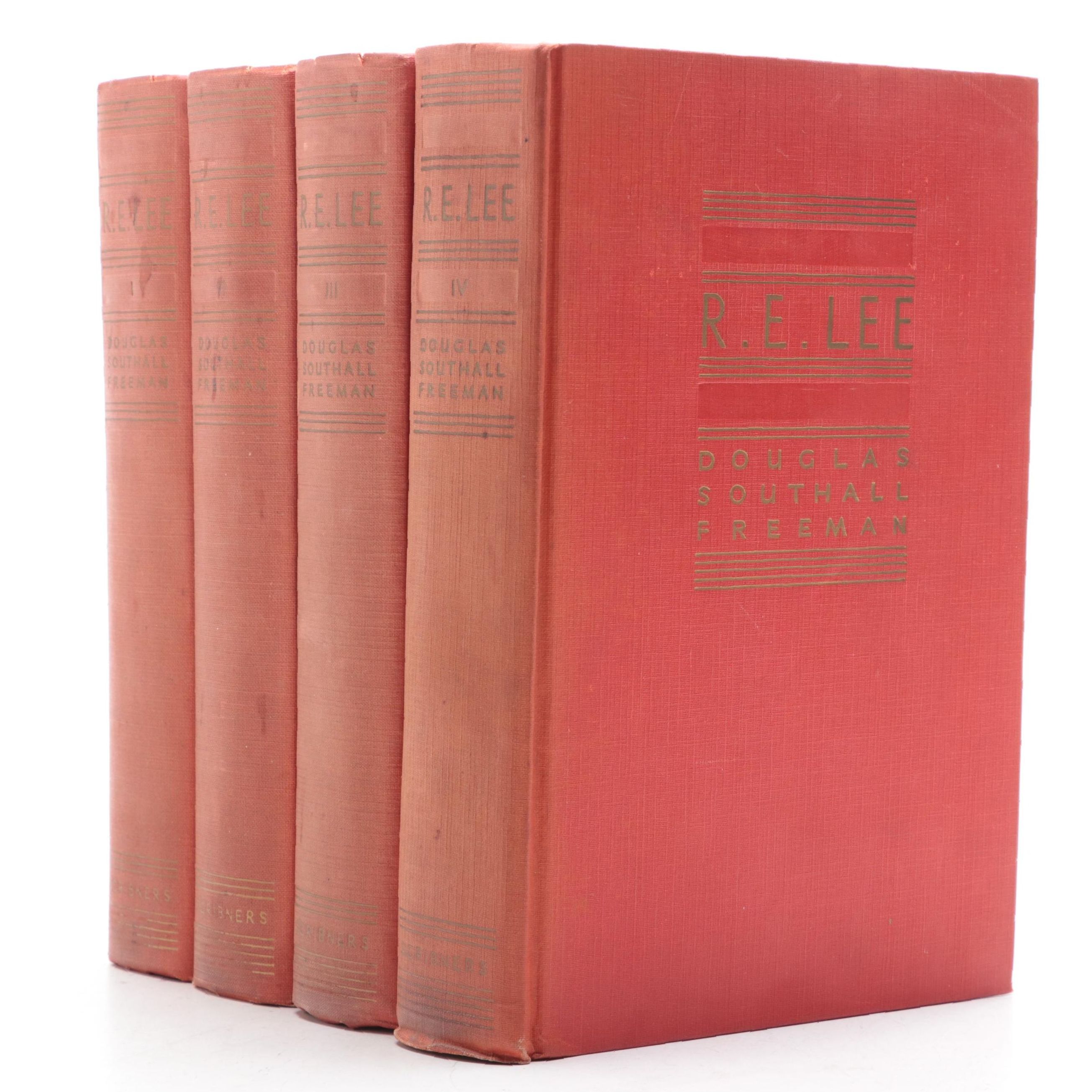 Early Printing "R. E. Lee" Four-Volume Set by Douglas Southall Freeman, 1935–36