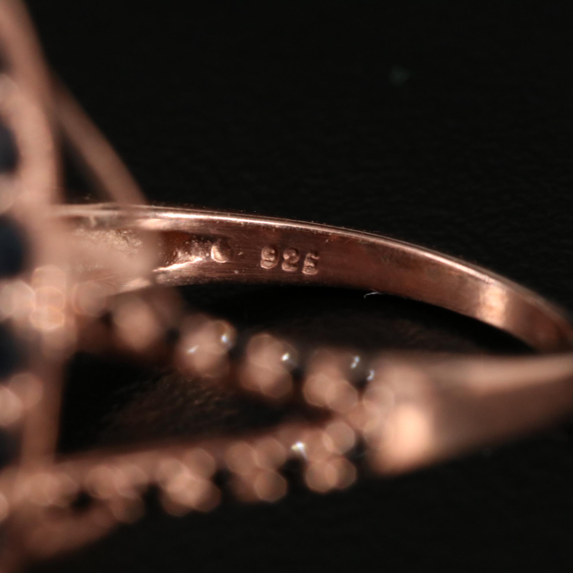 Sterling Blue Topaz and Sapphire Cocktail Ring