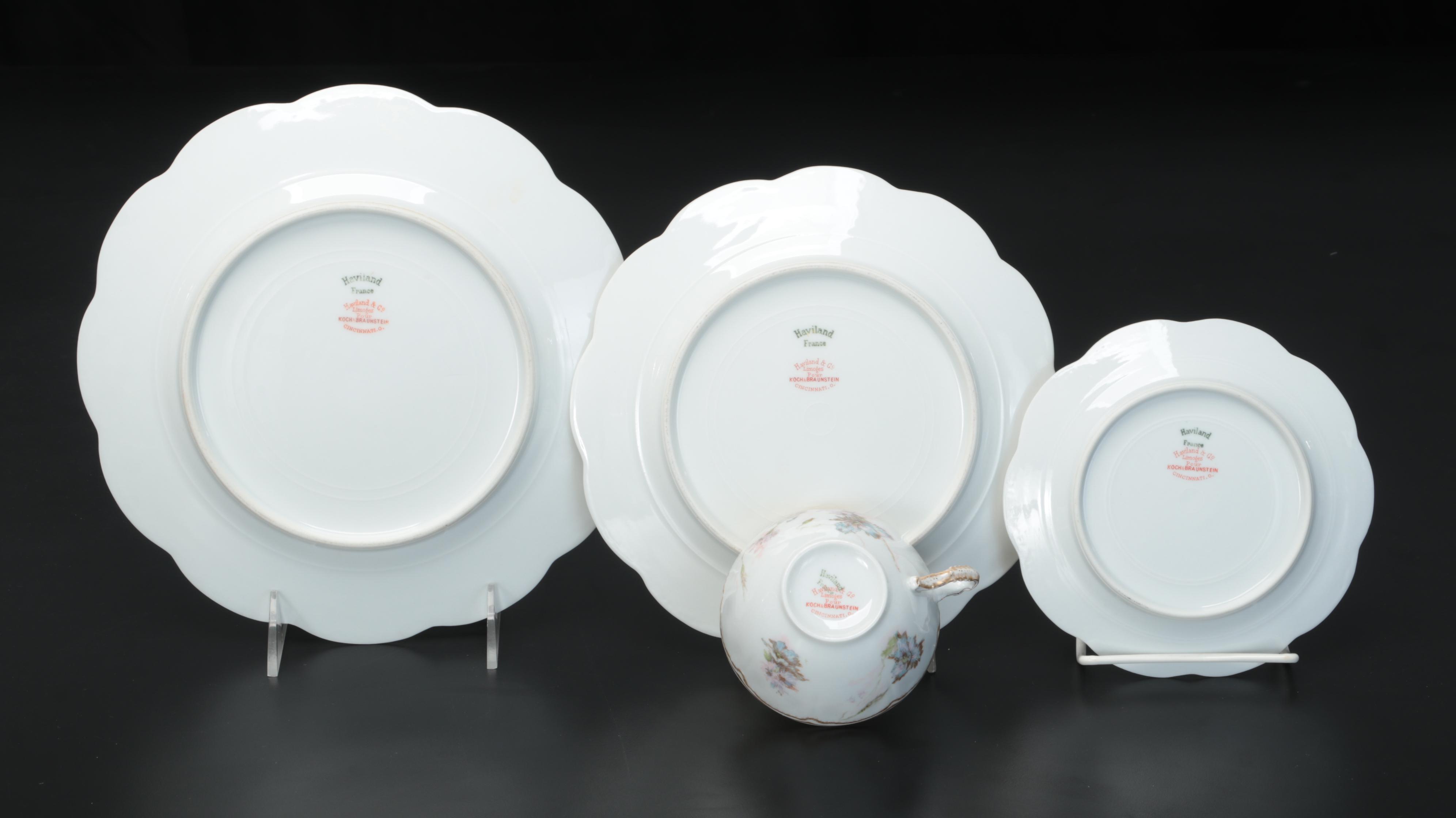 Haviland Limoges Porcelain Tableware,  Early to Mid-20th Century