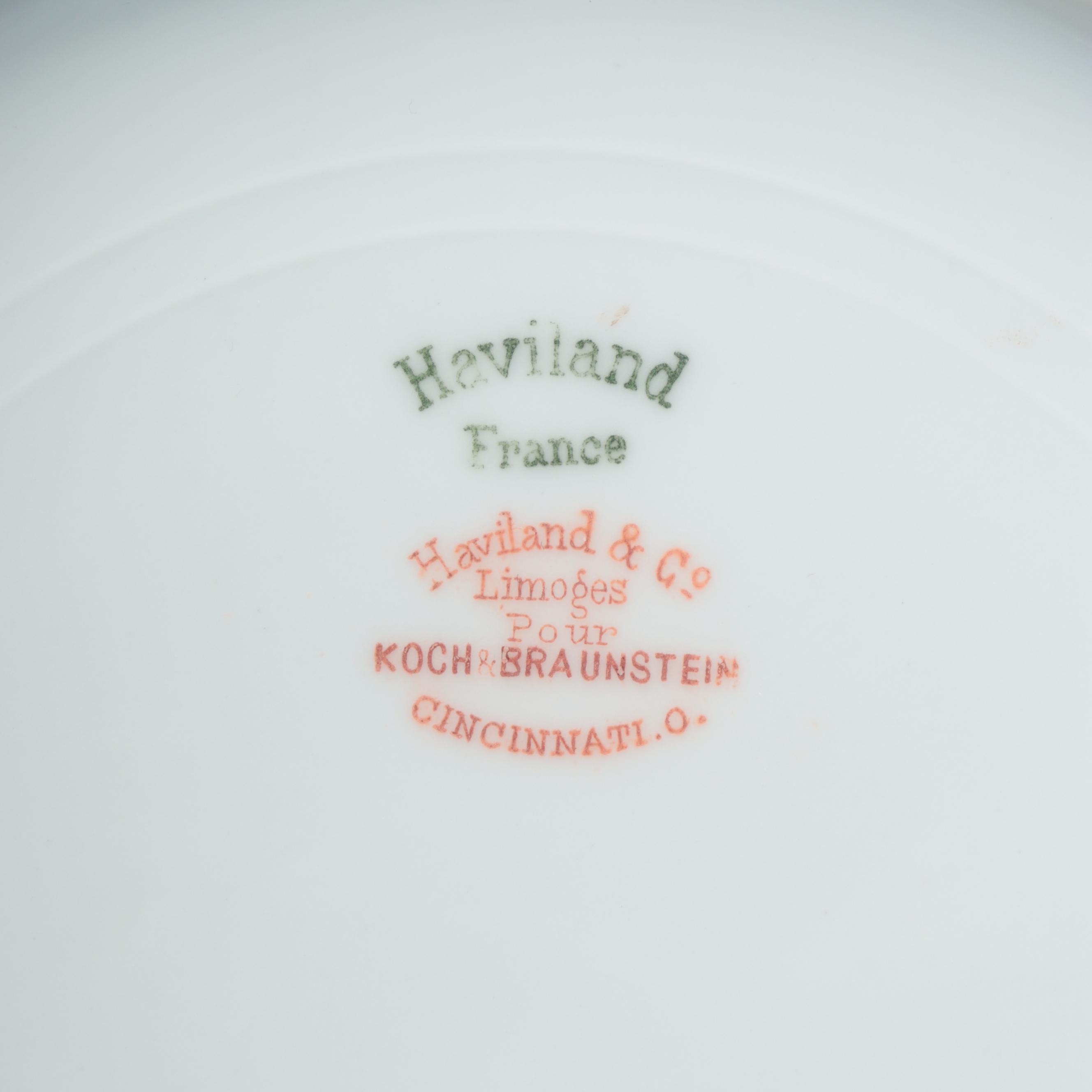 Haviland Limoges Porcelain Tableware,  Early to Mid-20th Century