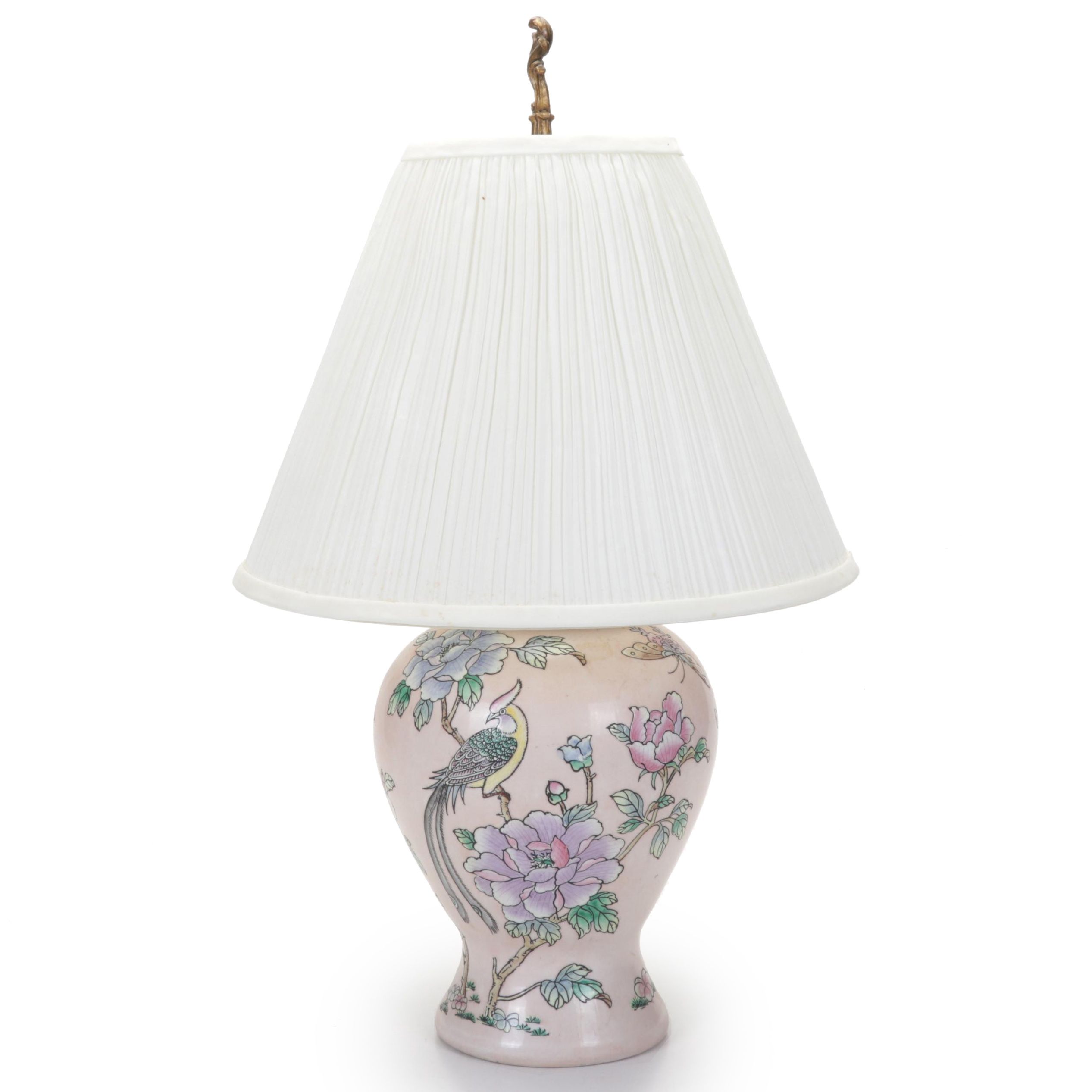Hand-Painted Porcelain Table Lamp, Late 20th Century