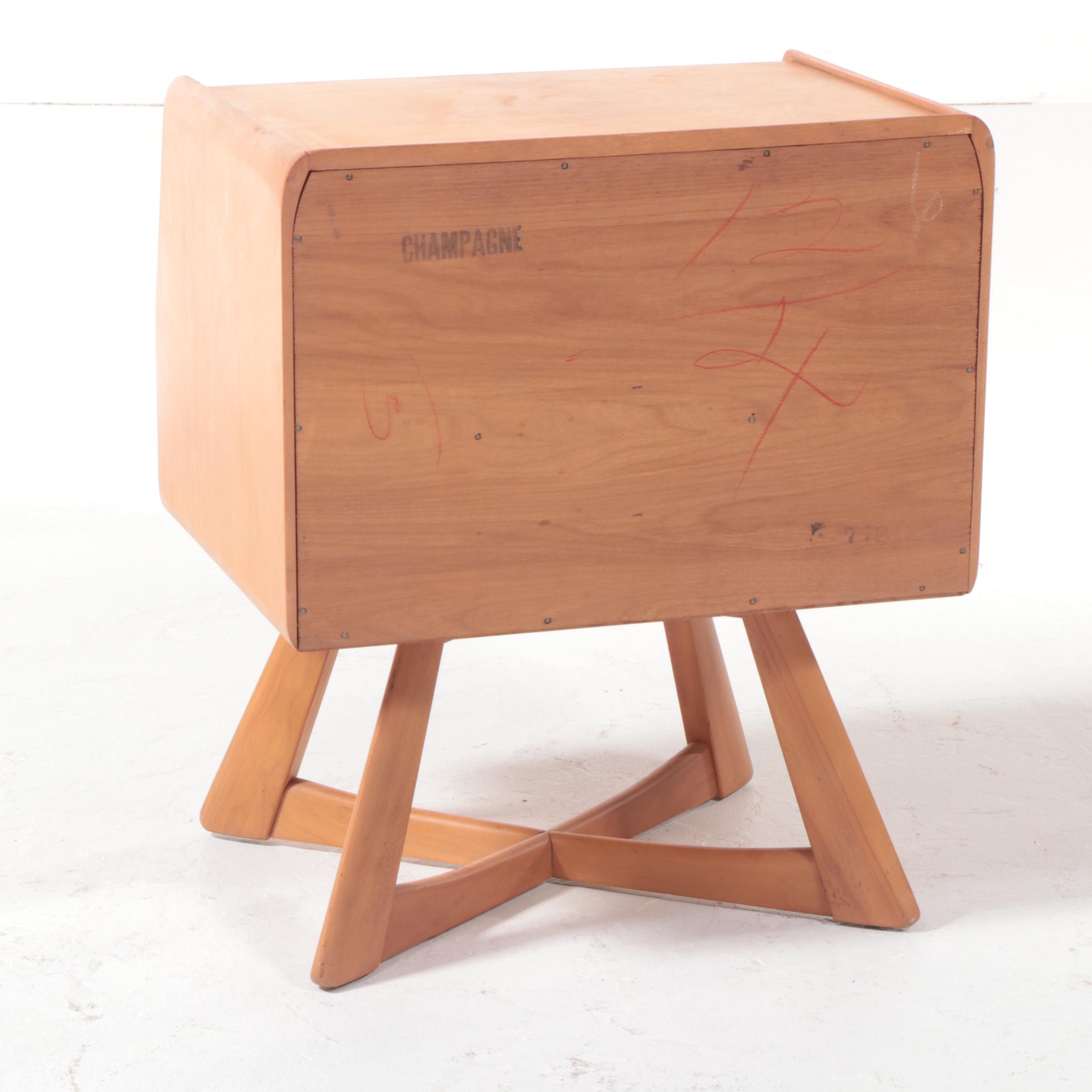 Heywood-Wakefield Mid Century Modern Nightstand in Champagne Finish