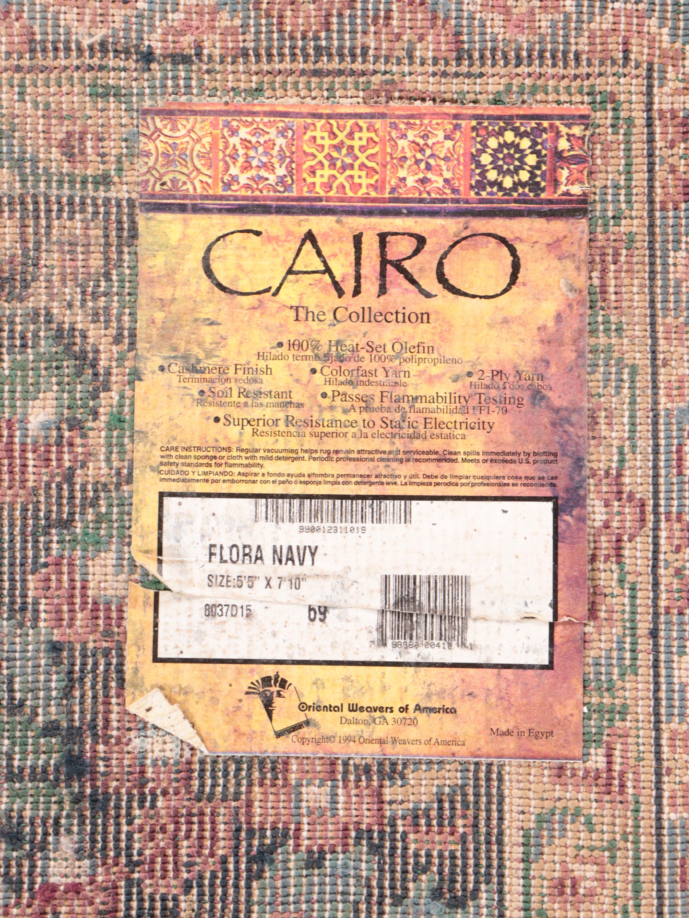 5'5 x 7'10 Machine Made Oriental Weavers Cairo Collection "Flora Navy" Area Rug