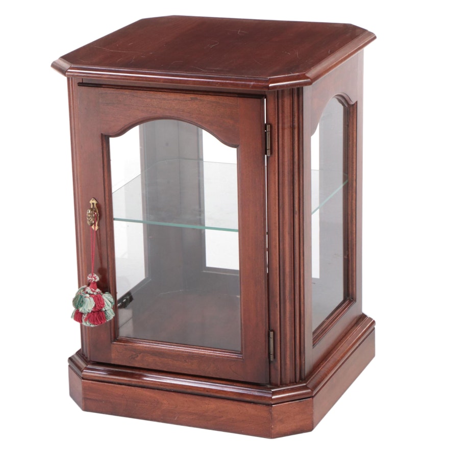 Federal Style Cherrywood Display Side Cabinet, Late 20th Century