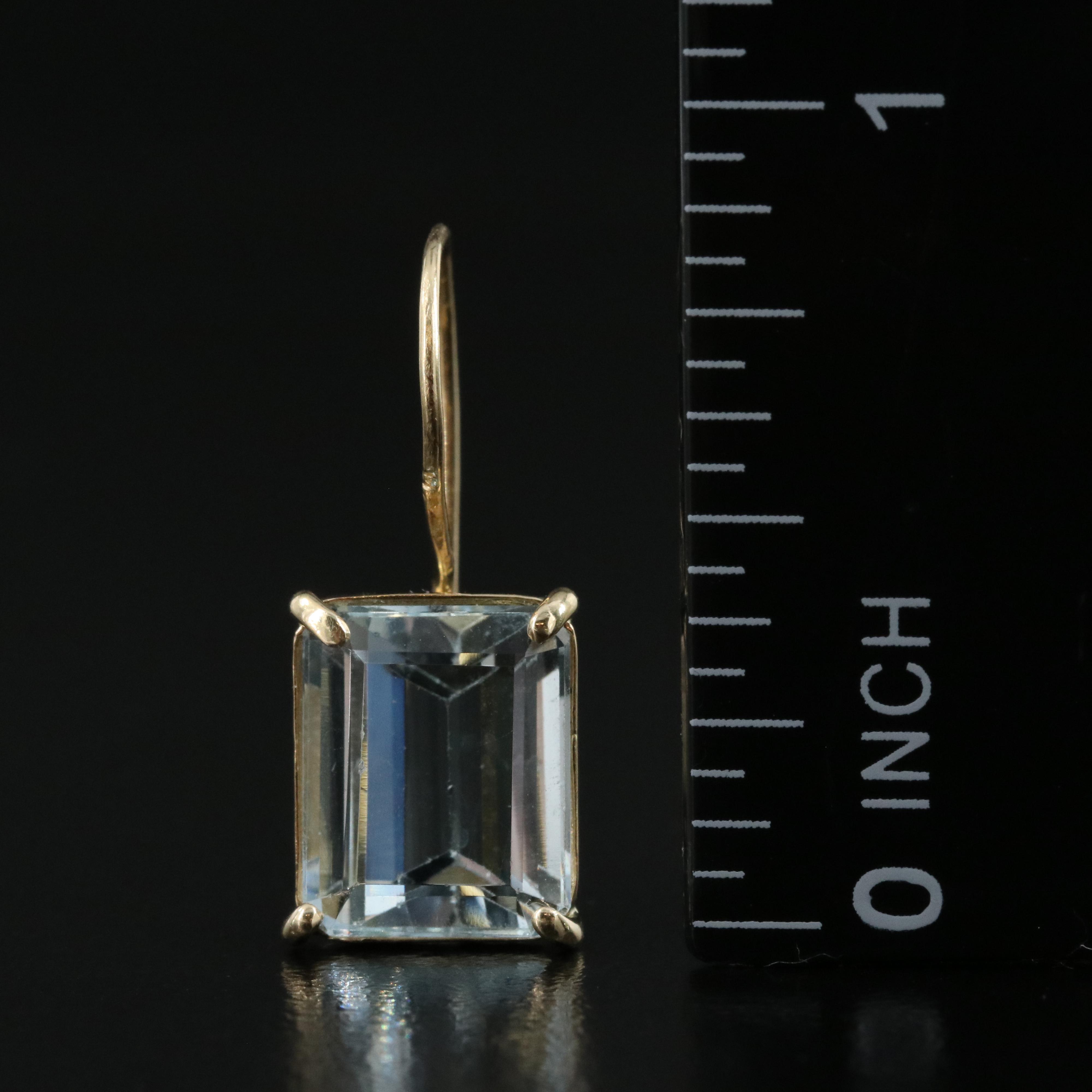 14K Topaz Pendant on 10K Chain with 14K Aquamarine Earrings