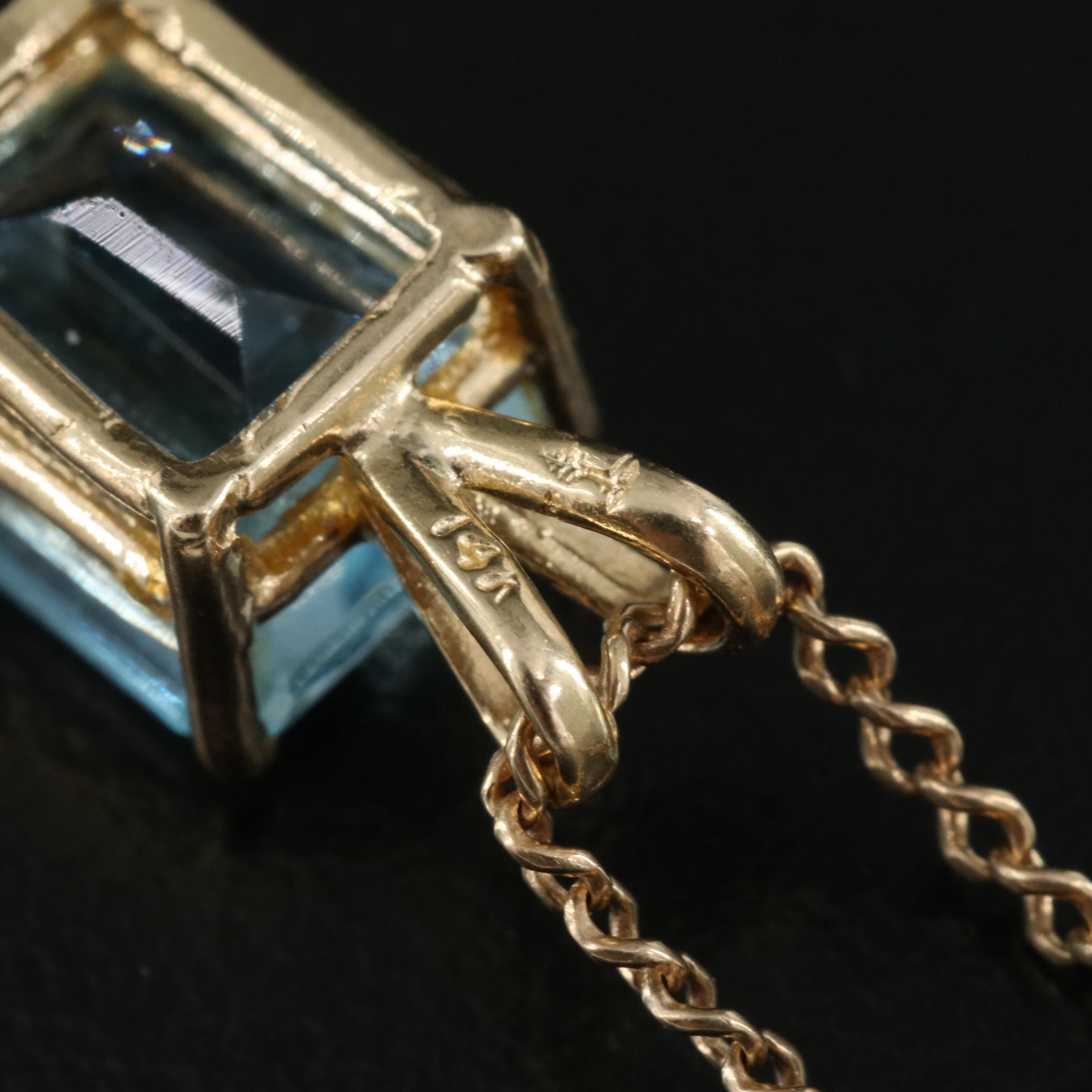 14K Topaz Pendant on 10K Chain with 14K Aquamarine Earrings