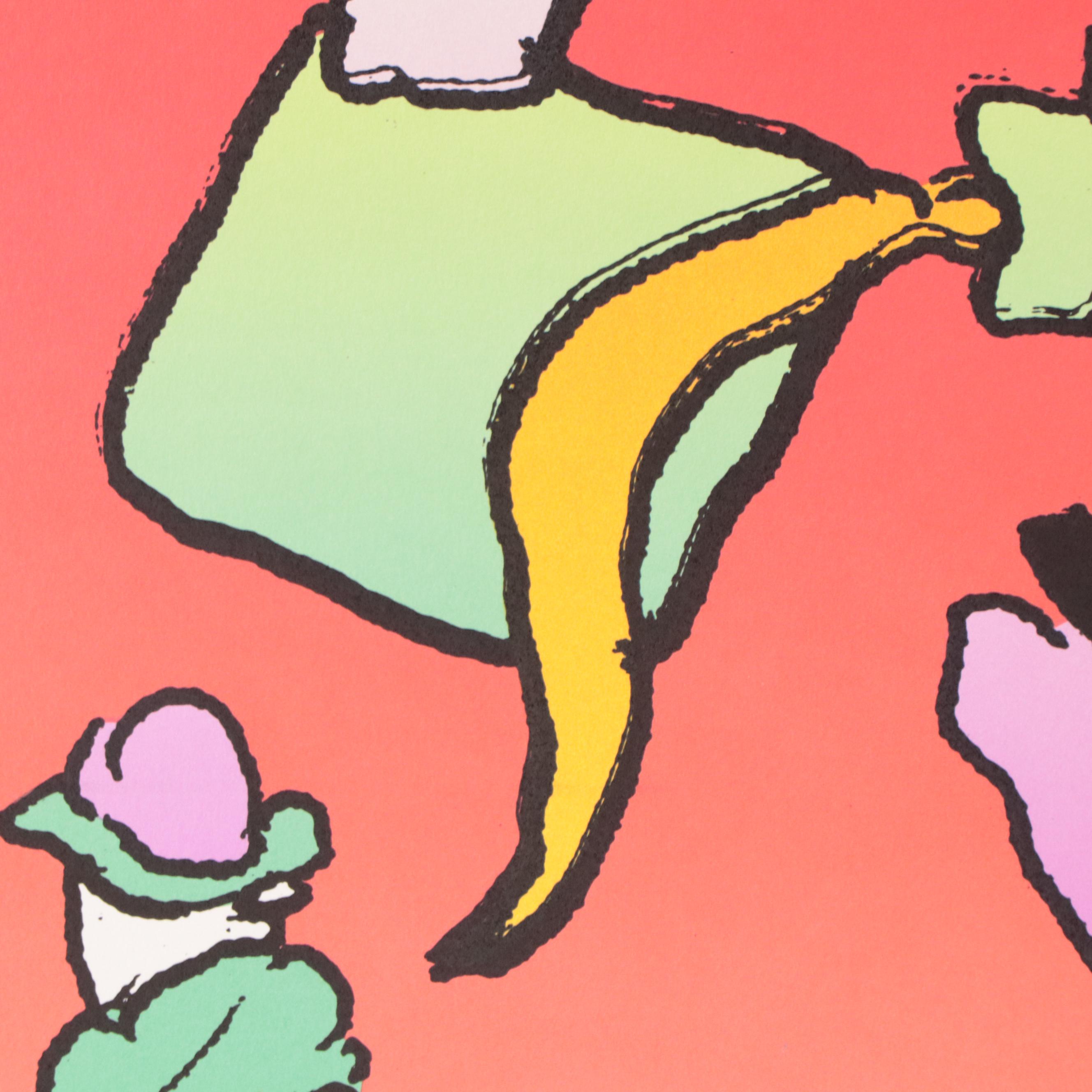 Peter Max Psychedelic Figurative Lithograph "From the Beginning," 1983