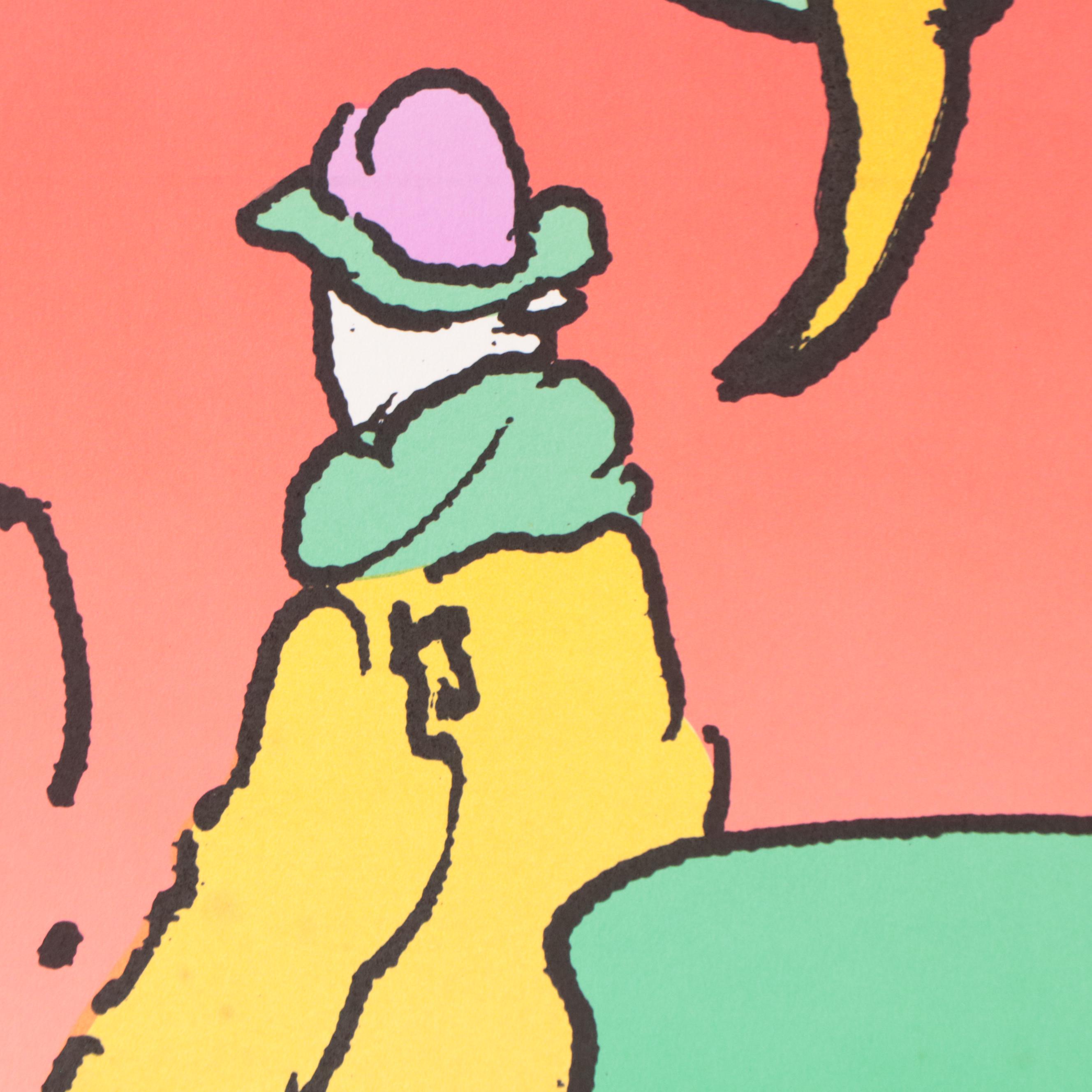 Peter Max Psychedelic Figurative Lithograph "From the Beginning," 1983