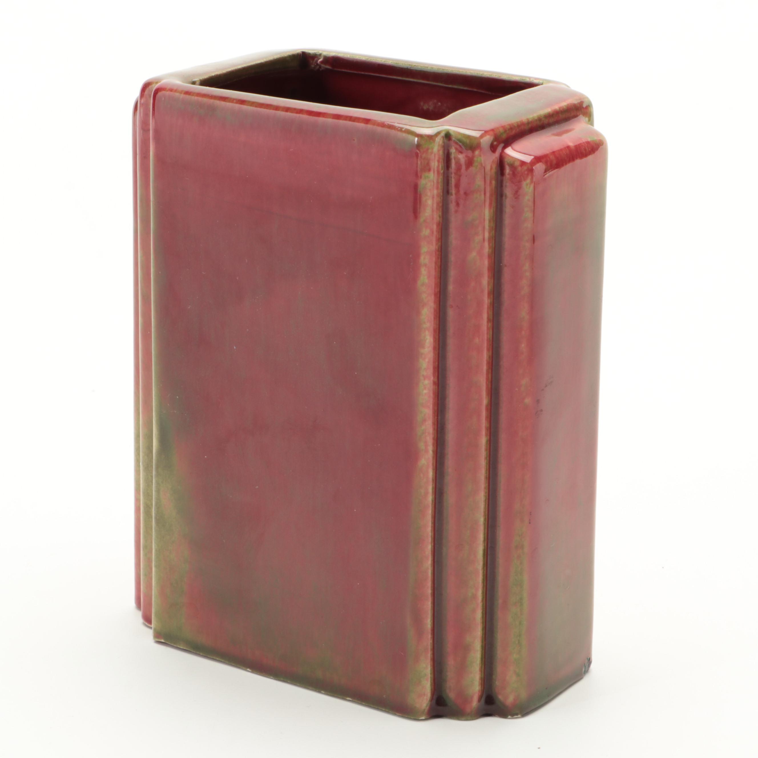 Artistic Potteries Molten Glaze Block Vase and Other Earthenware Vase