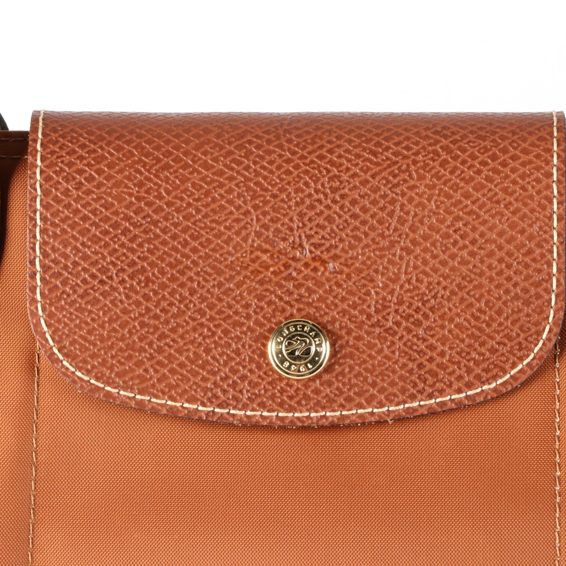 Longchamp Le Pliage Foldable Shopping Tote Bag in Nylon and Leather