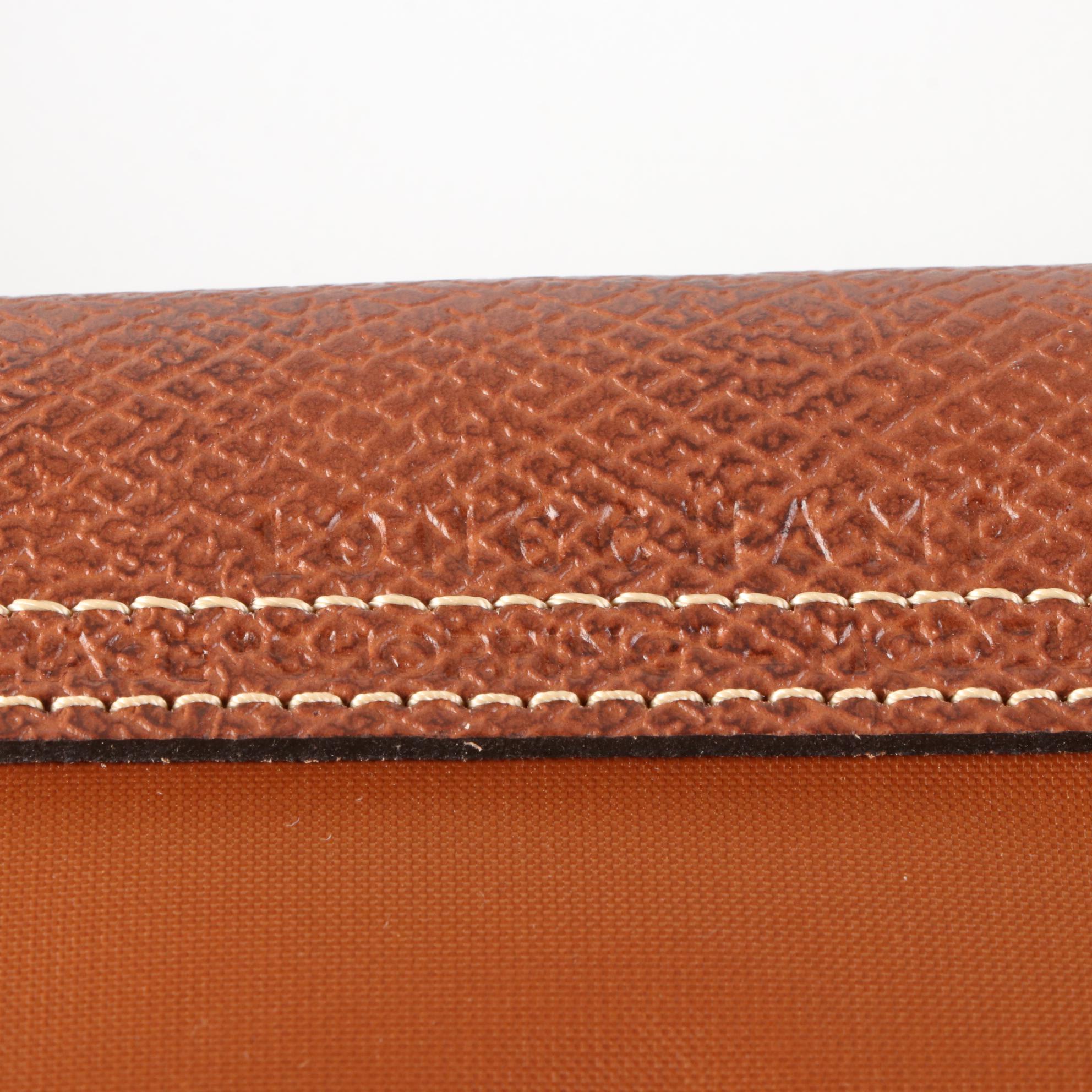 Longchamp Le Pliage Foldable Shopping Tote Bag in Nylon and Leather