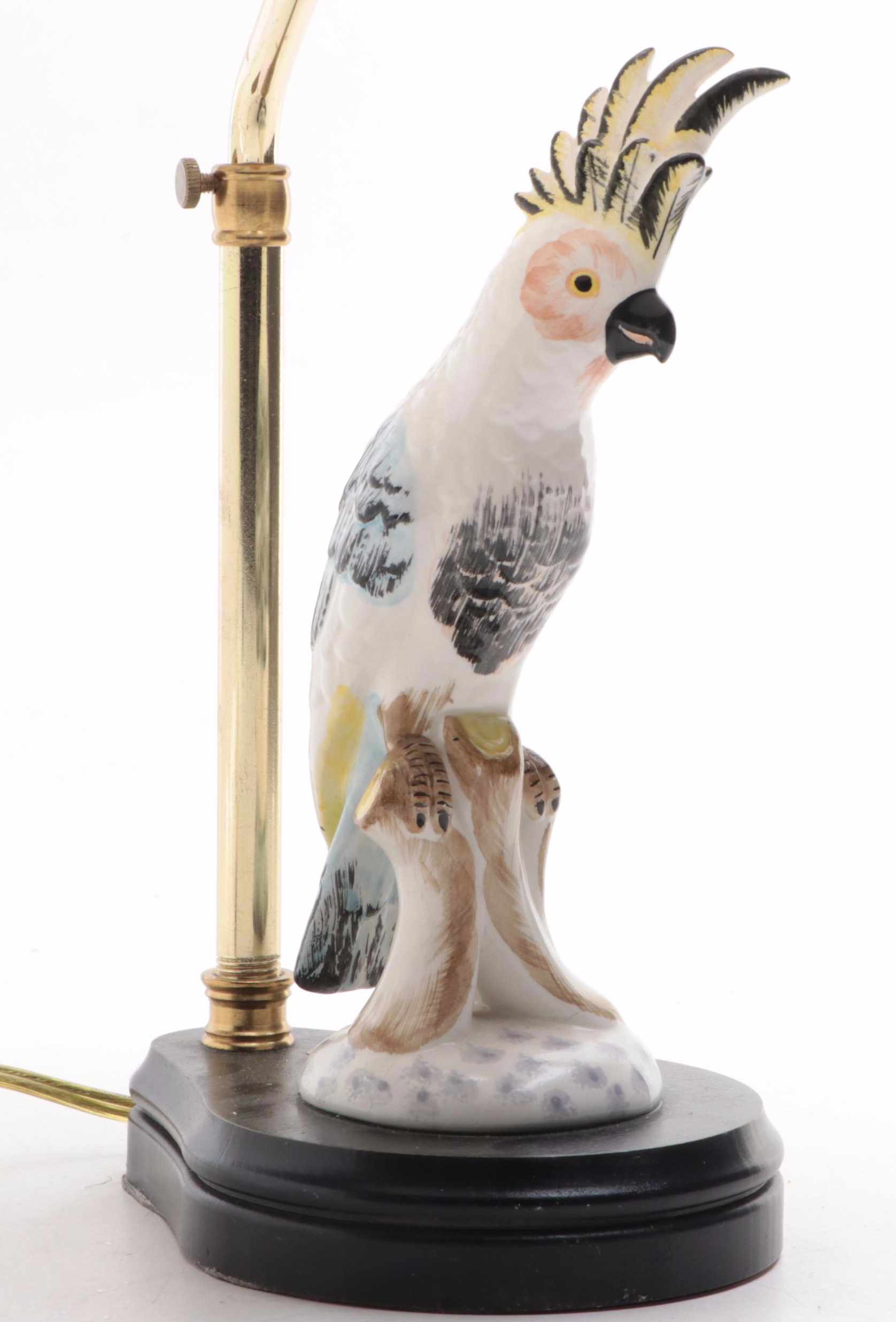 Ceramic Cockatoo Table Lamp, 21st Century