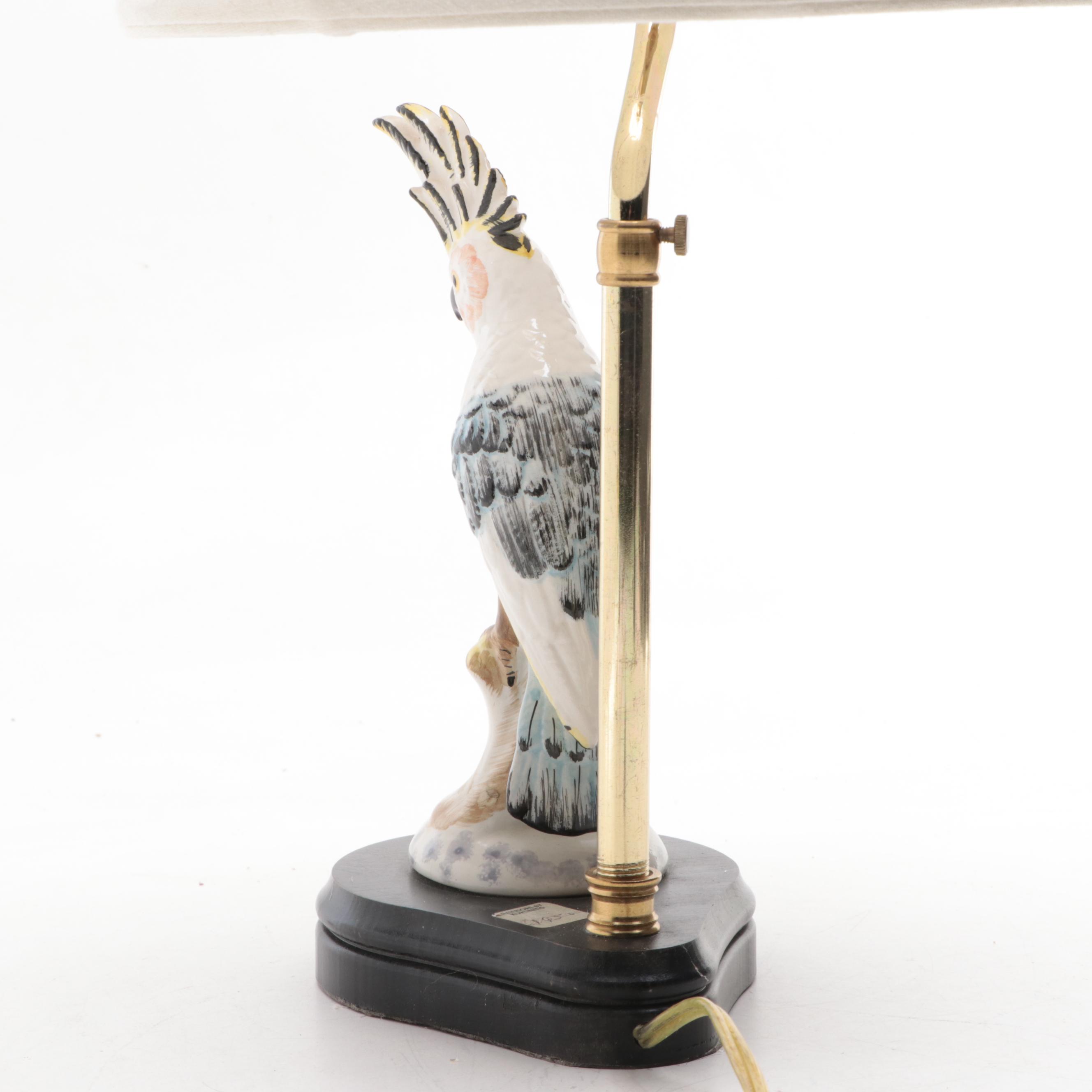 Ceramic Cockatoo Table Lamp, 21st Century