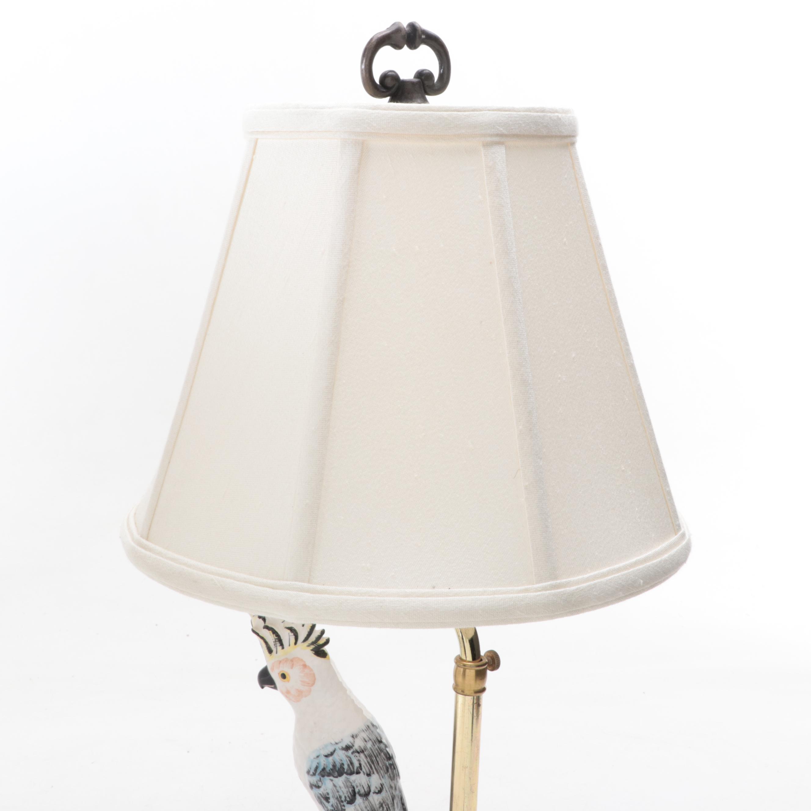 Ceramic Cockatoo Table Lamp, 21st Century