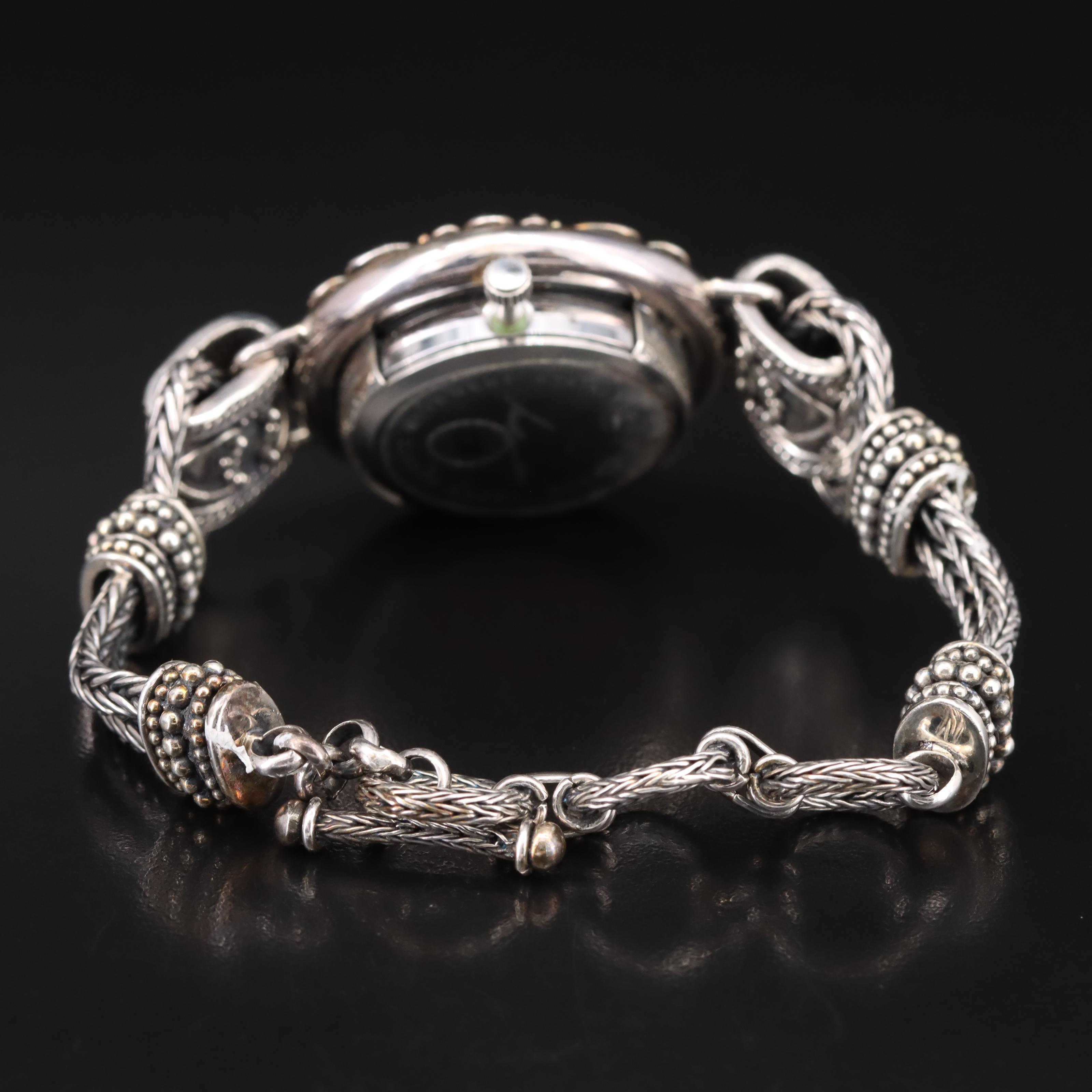 Suarti Mother-of-Pearl Dial Sterling Watch with 18K Accents