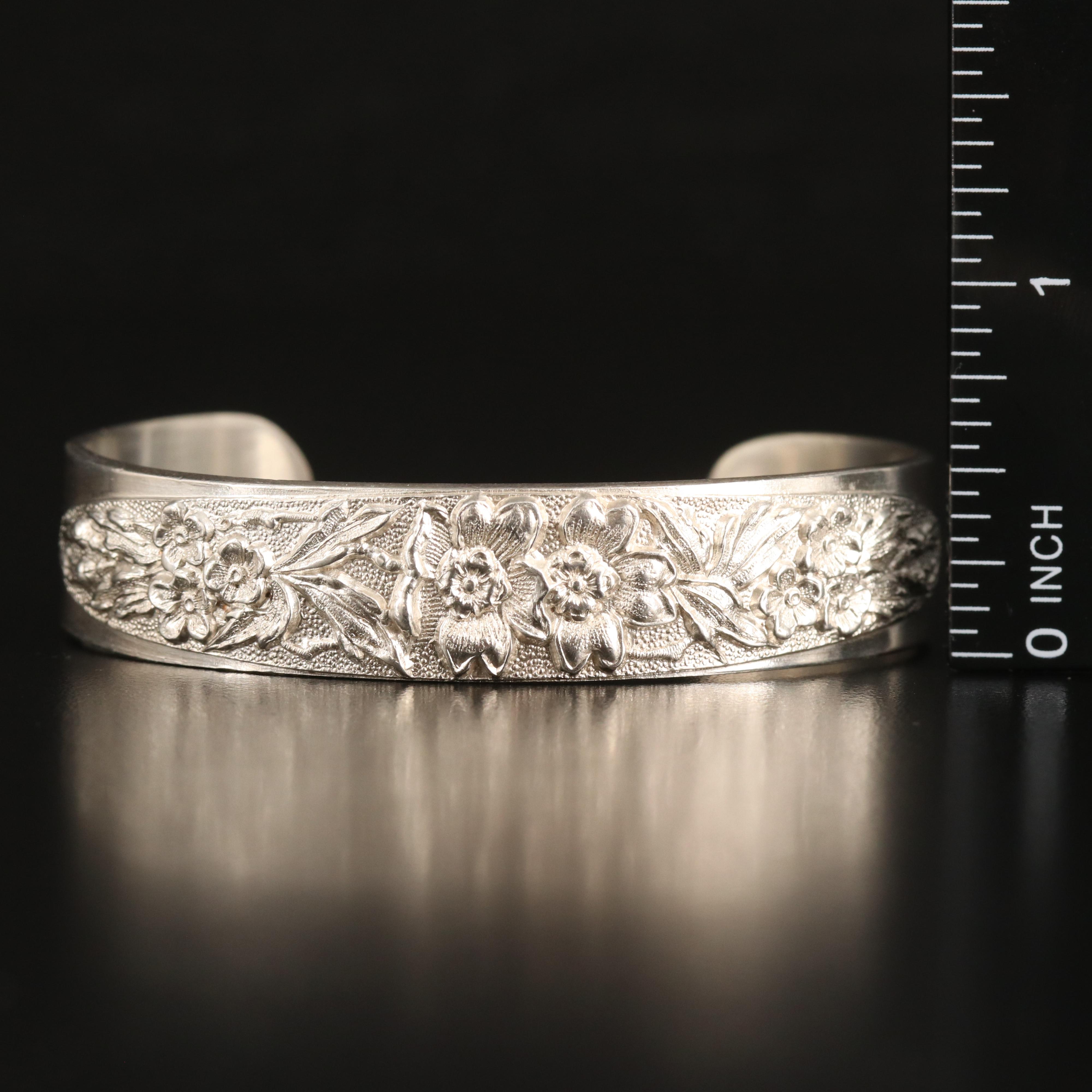 Vintage Stieff Sterling Floral Brooch and Bracelet