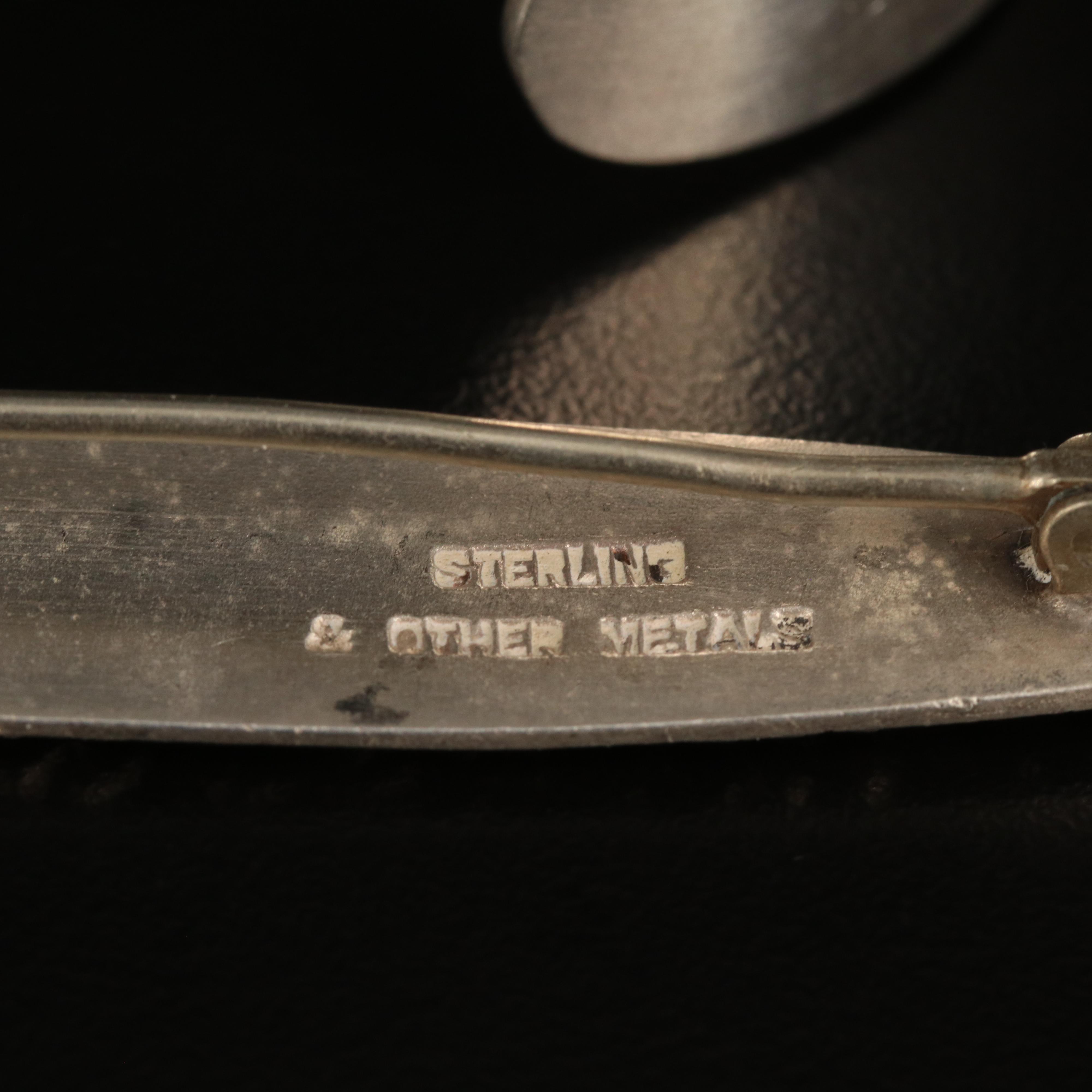 Vintage Stieff Sterling Floral Brooch and Bracelet