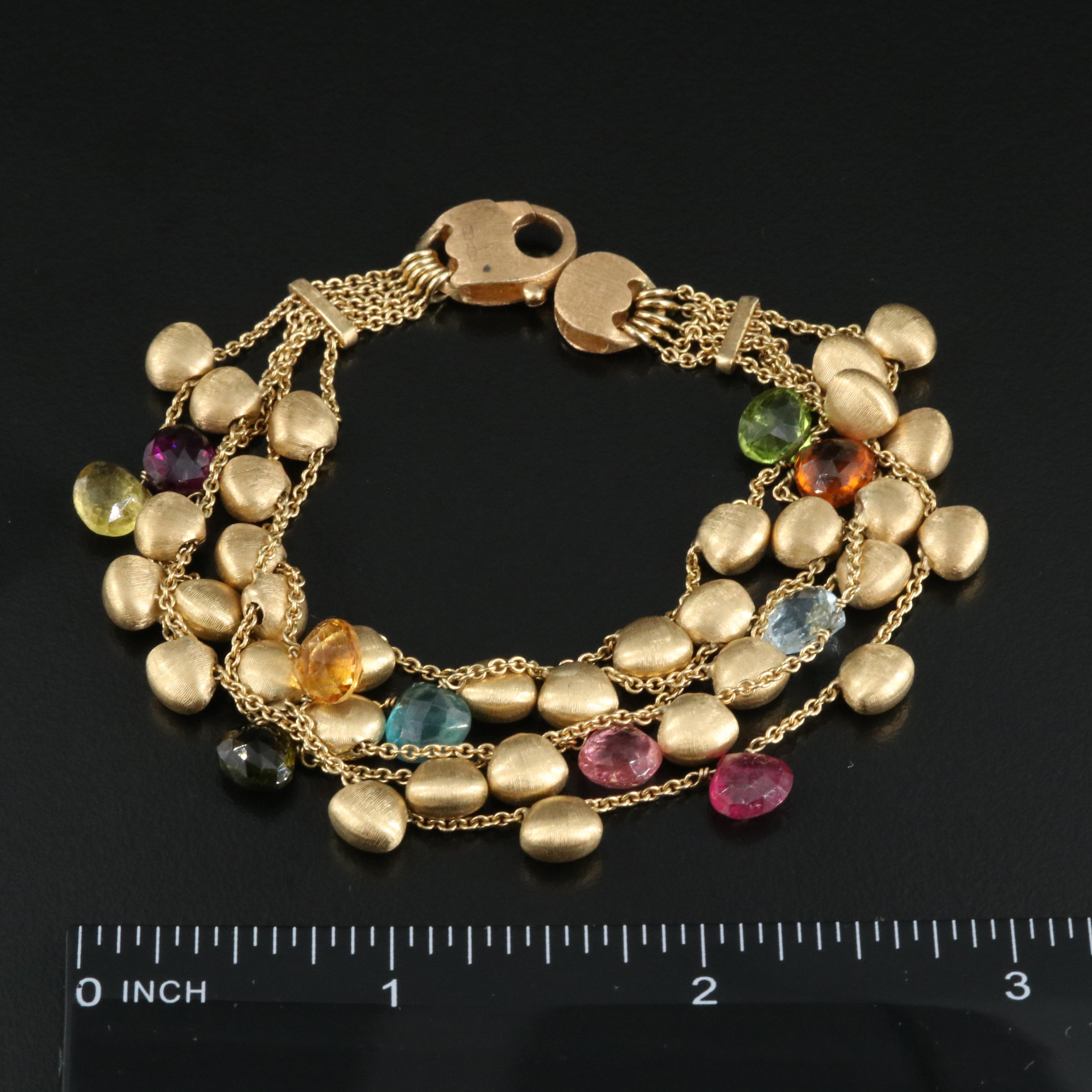 Marco Bicego "Paradise" Bracelet Including Tourmaline, Apatite and Aquamarine