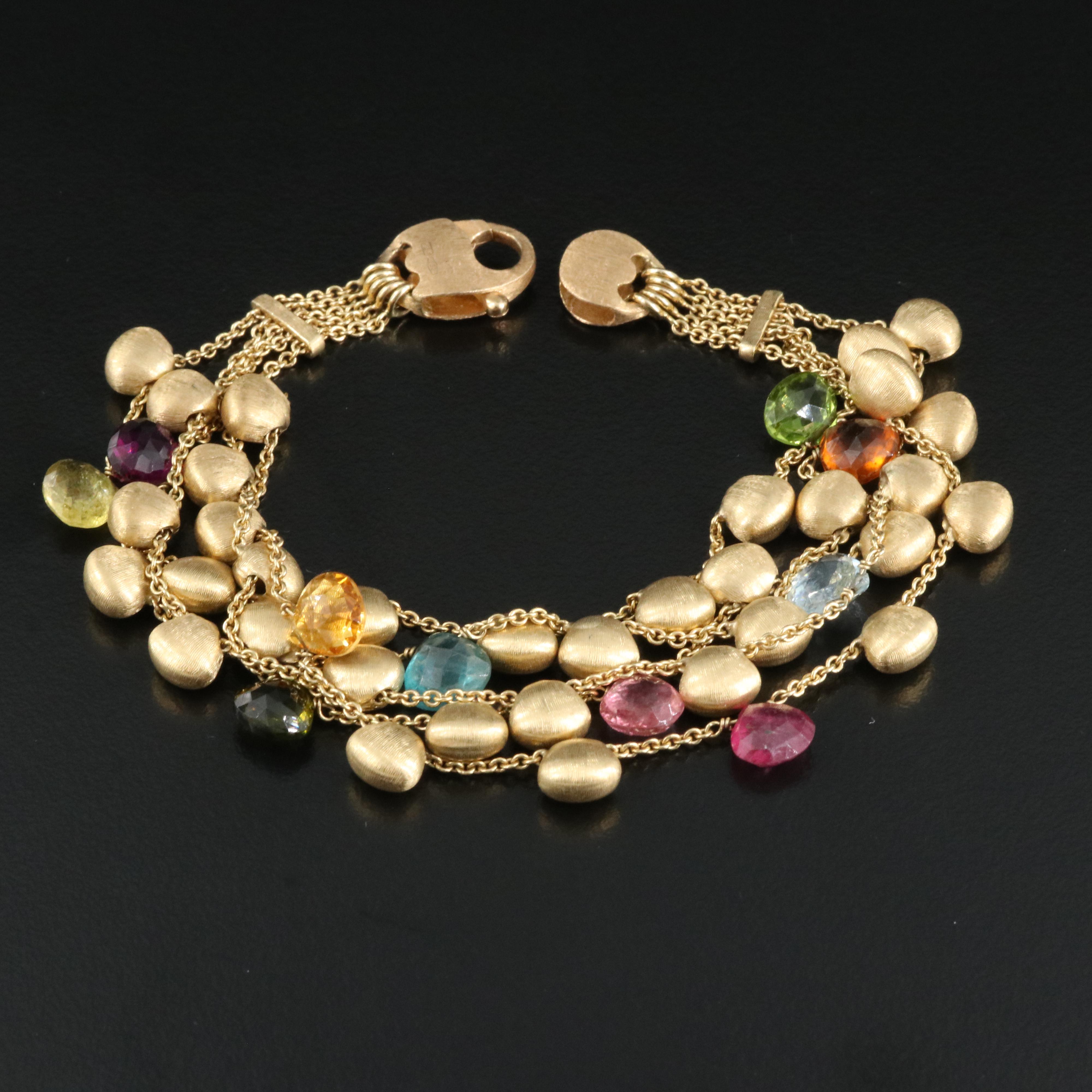 Marco Bicego "Paradise" Bracelet Including Tourmaline, Apatite and Aquamarine