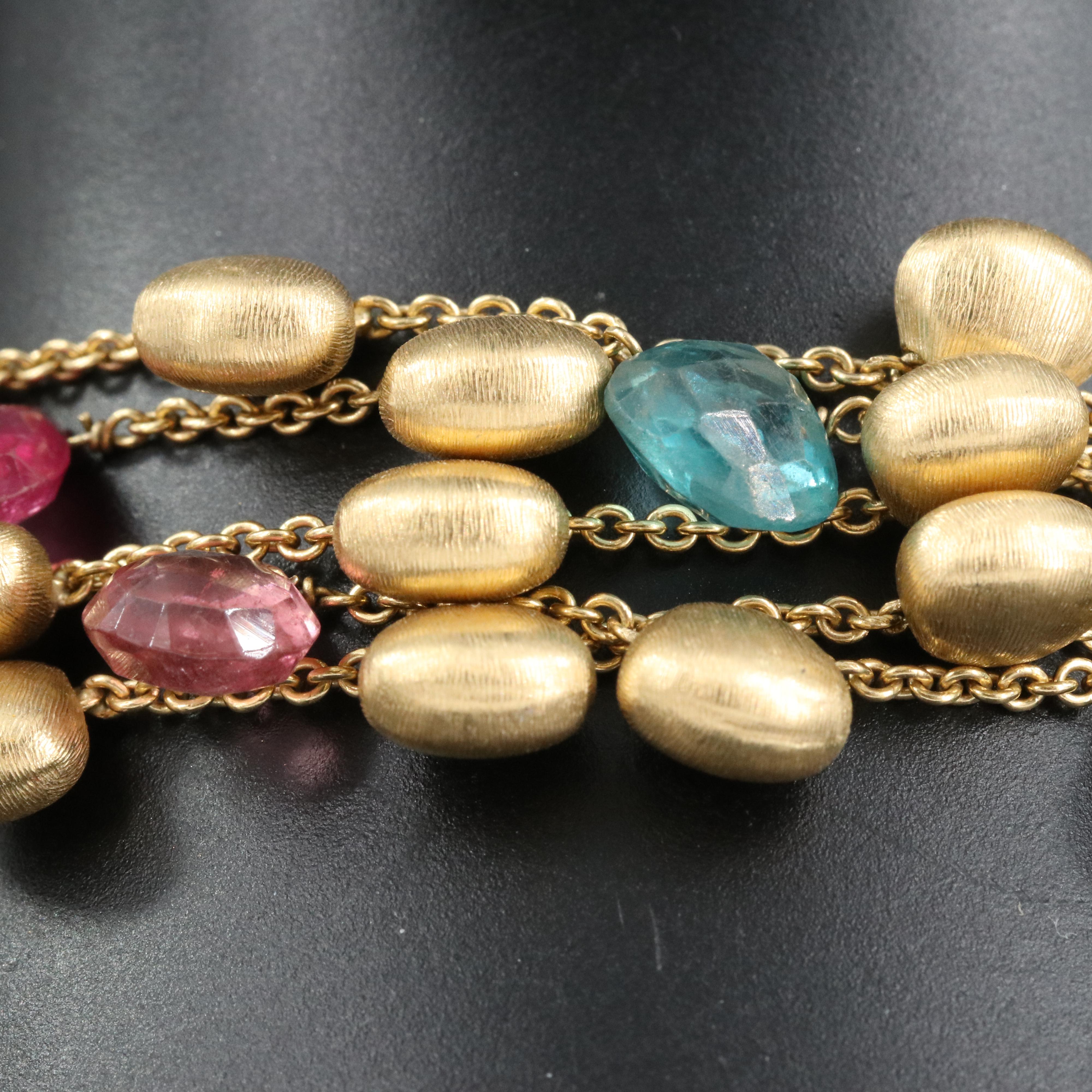 Marco Bicego "Paradise" Bracelet Including Tourmaline, Apatite and Aquamarine