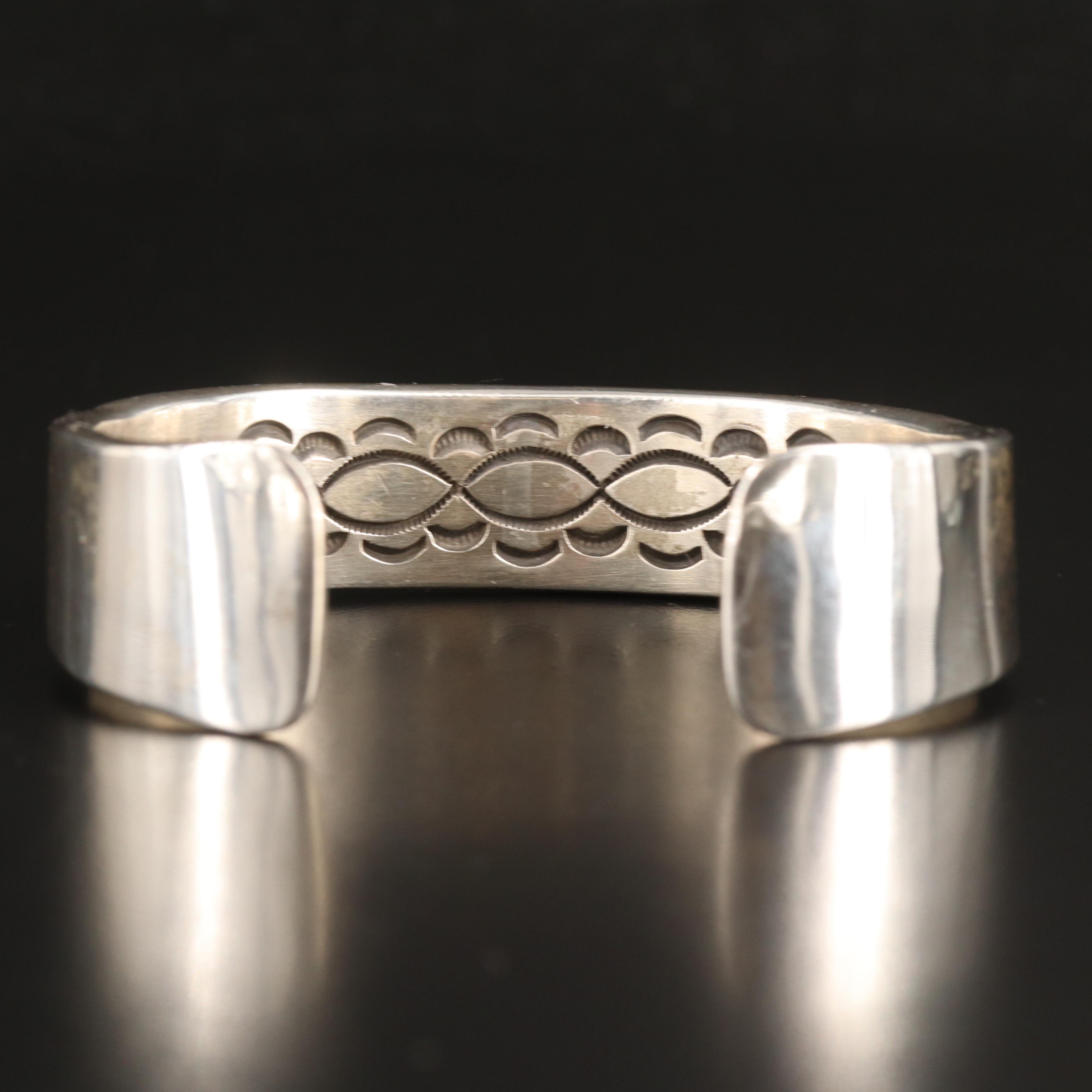 Mary and Ken Bill Navajo Diné Sterling Cuff with Gold-Filled Accent