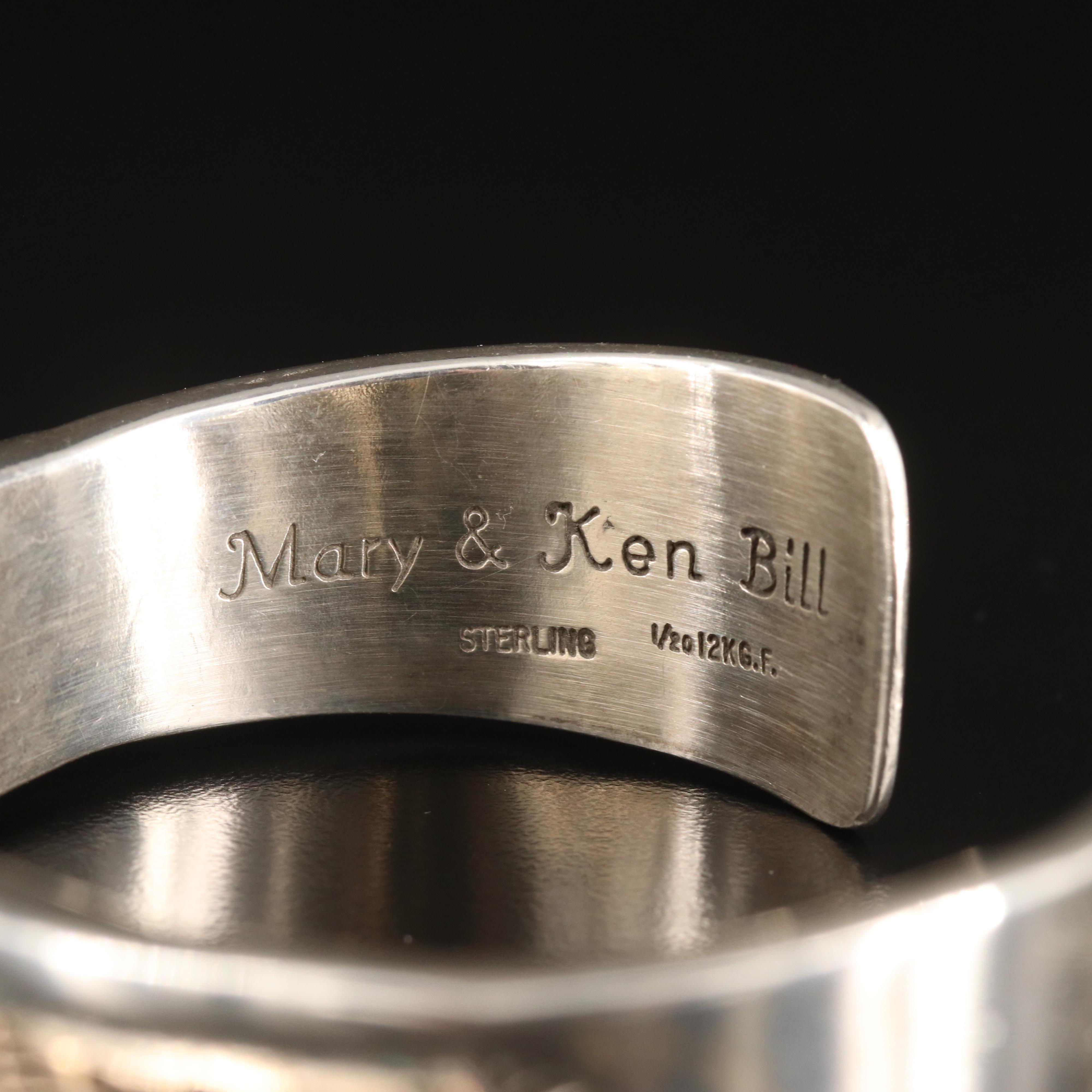 Mary and Ken Bill Navajo Diné Sterling Cuff with Gold-Filled Accent