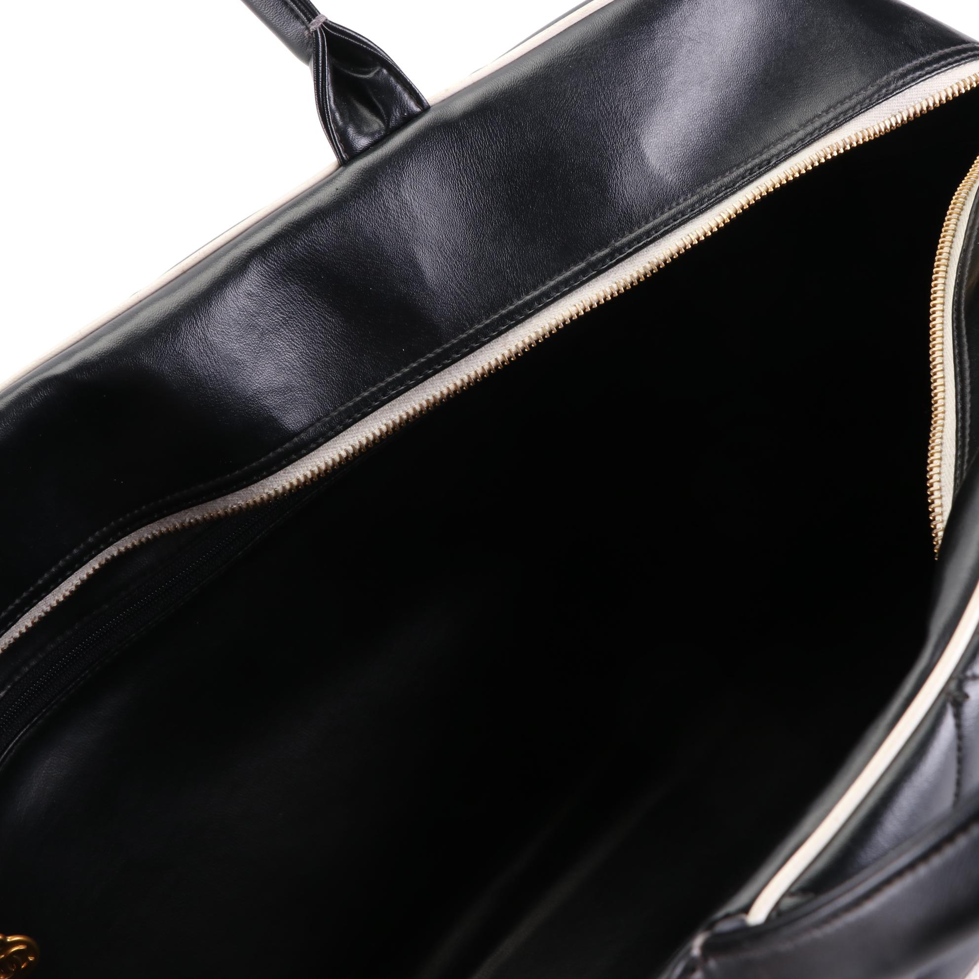 Chanel Logo Weekender Bag in Quilted Diamond Stitch Leather