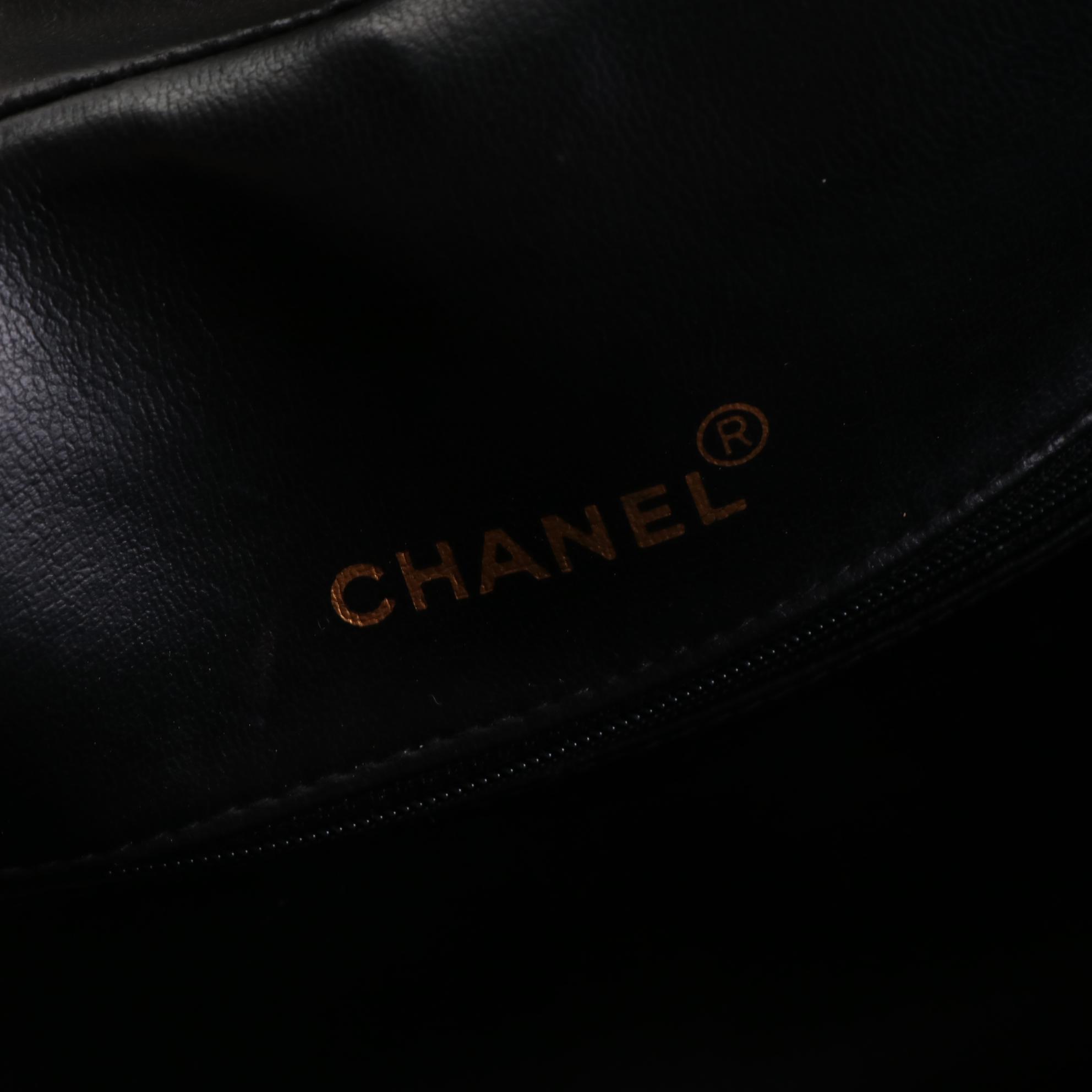 Chanel Logo Weekender Bag in Quilted Diamond Stitch Leather
