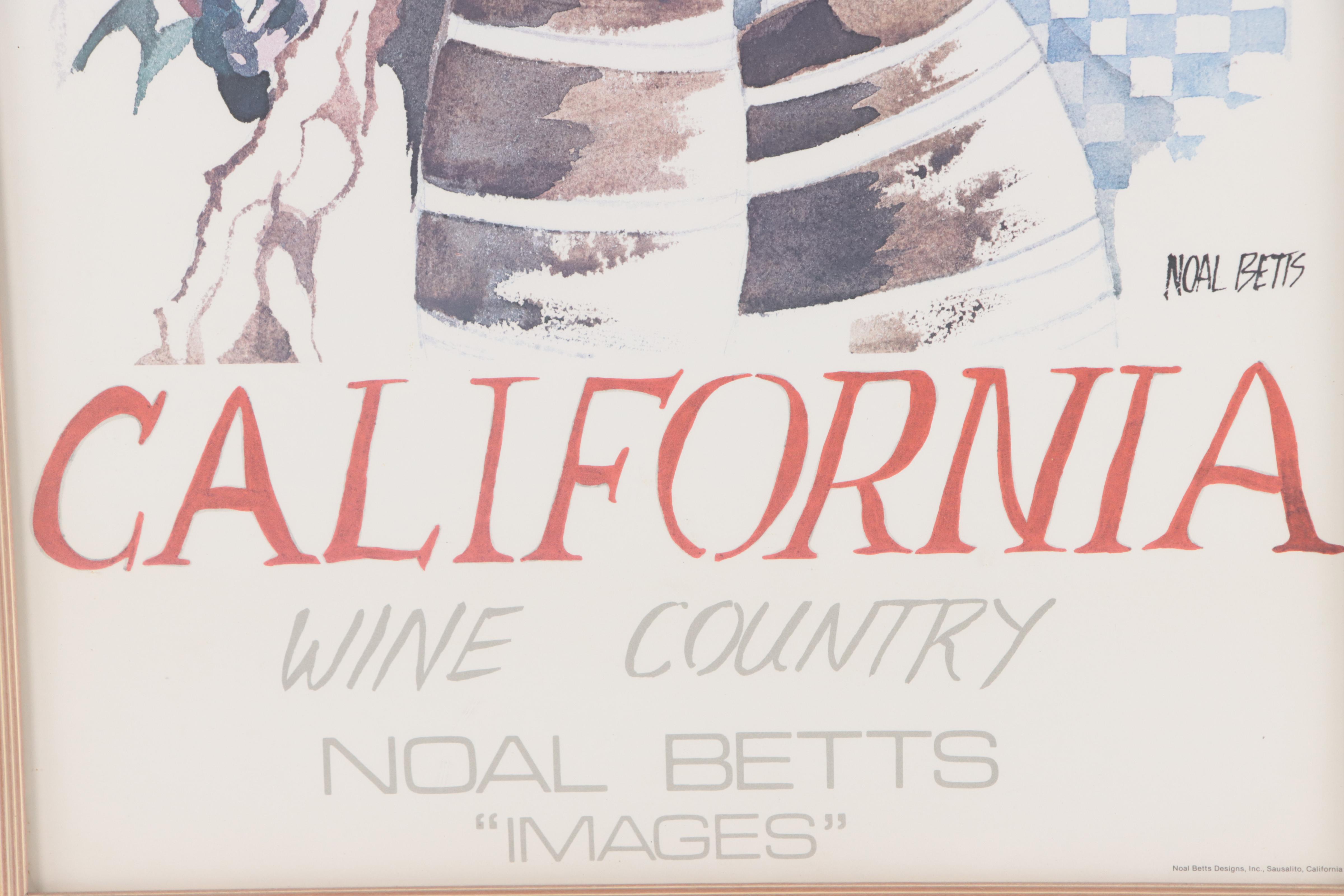 California Wine Country Offset Lithograph Poster After Noal Betts "Images"